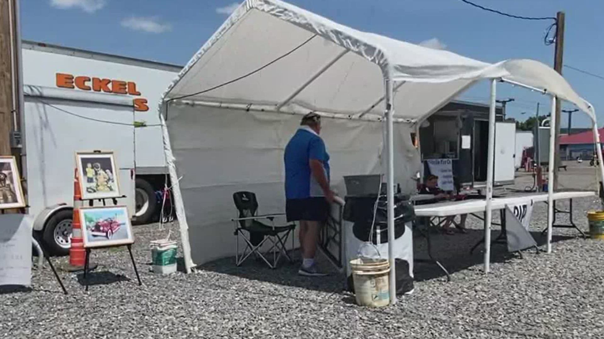 Patrons from all across Central Pennsylvania lined up for pizza, hot sausages, funnel cakes, and caramel corn at the Bloomsburg fairgrounds Saturday.