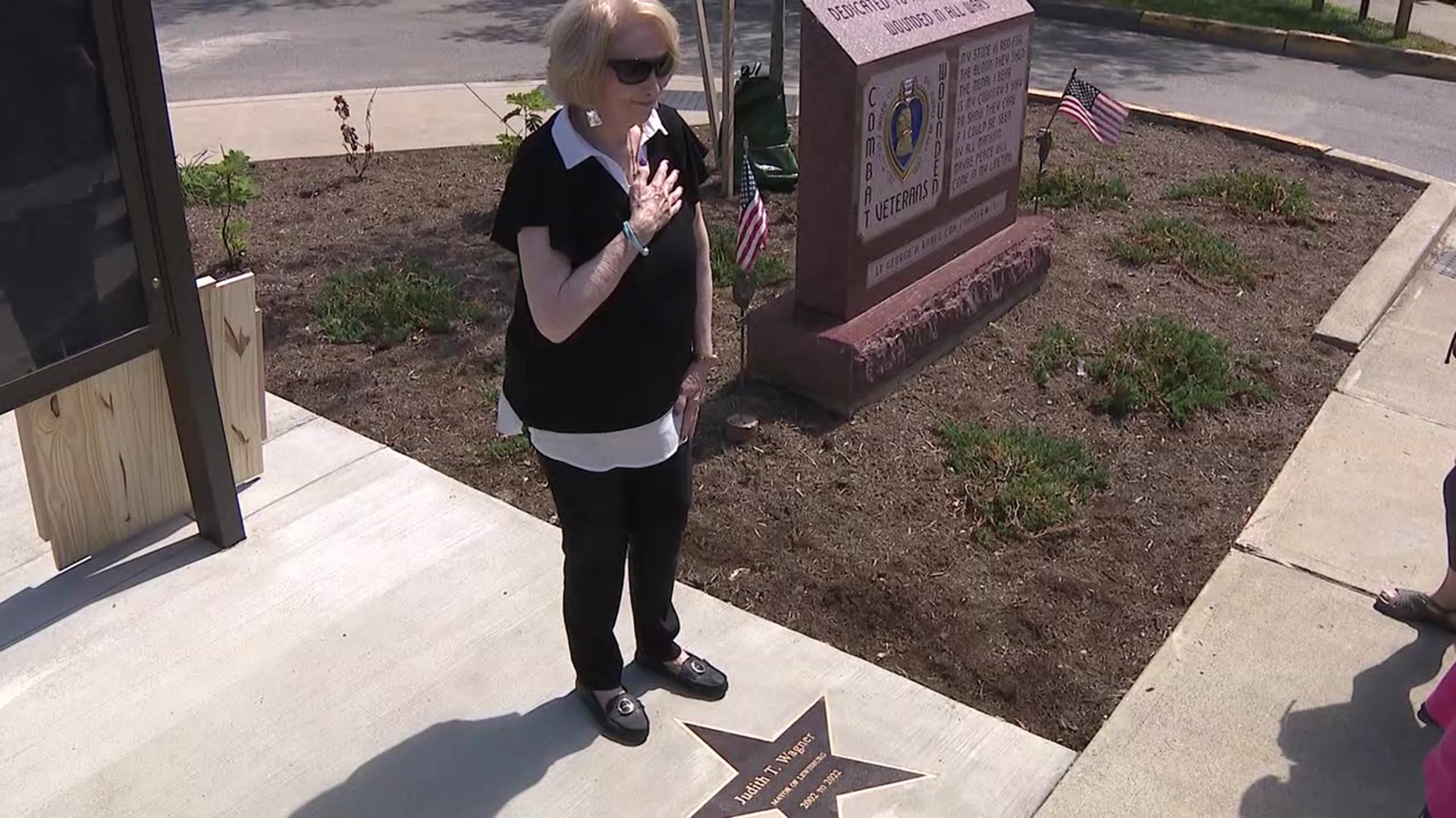 Just like Hollywood's Walk of Fame, former Lewisburg Mayor Judy Wagner was given a star in the community she led for 20 years.