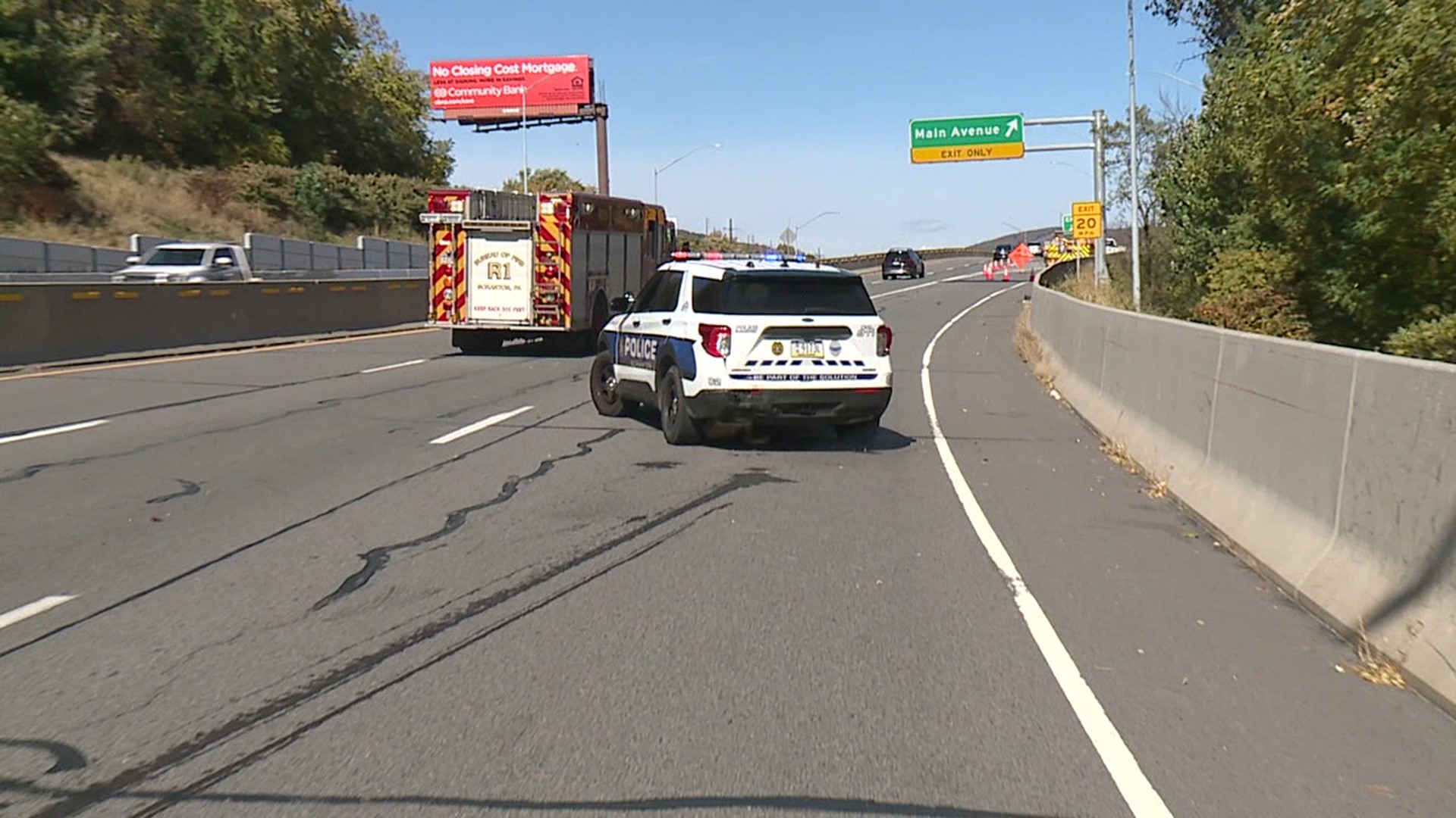 Traffic was backed up for a time while crews cleared the scene.