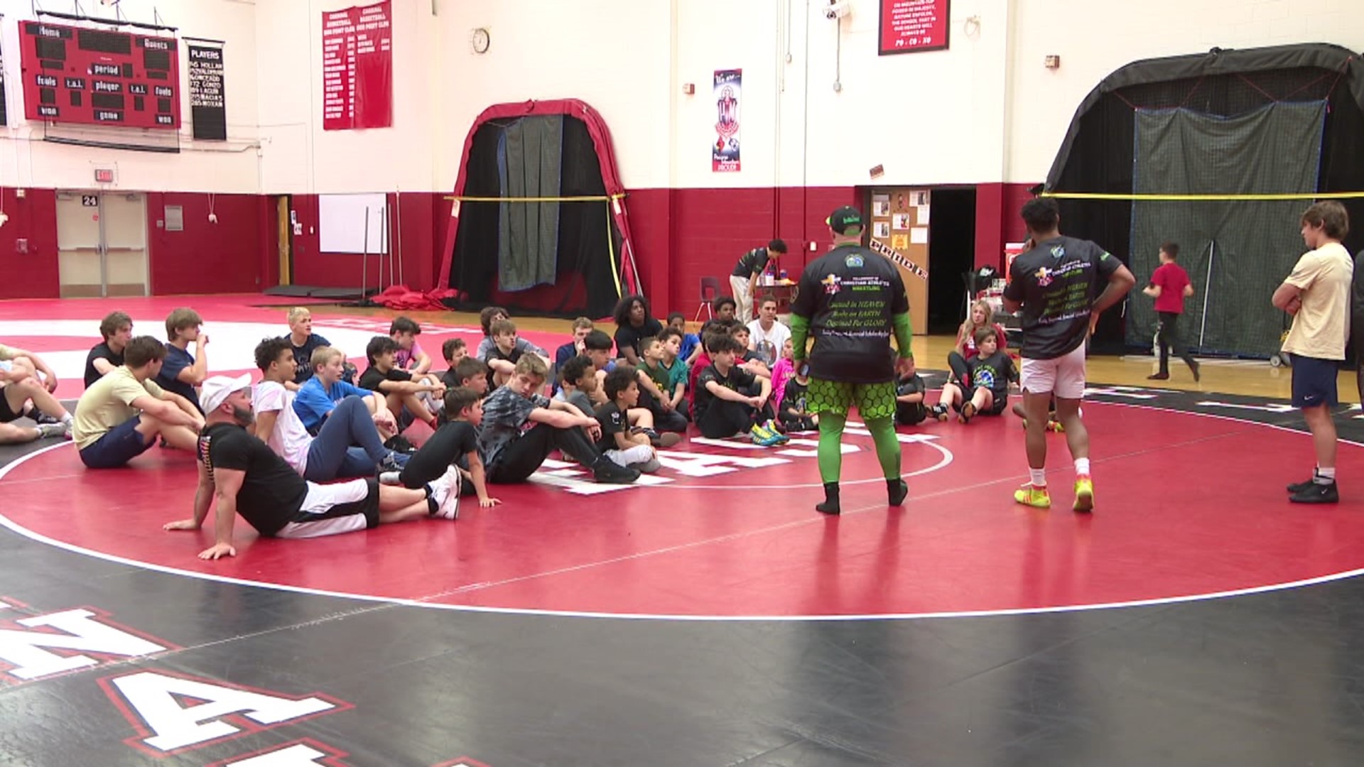 The Camp of Champs, which featured four of Penn State's National Championship team members, was held at Pocono Mountain East Jr. High School.