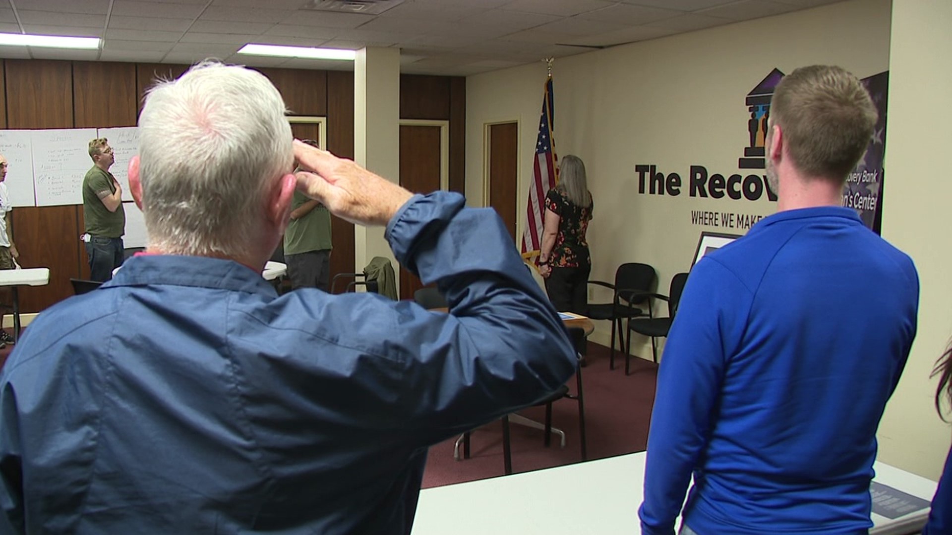 The Recovery Bank in Scranton hosts the event to honor the American flag and how the symbol holds multiple meanings for veterans the organization helps.