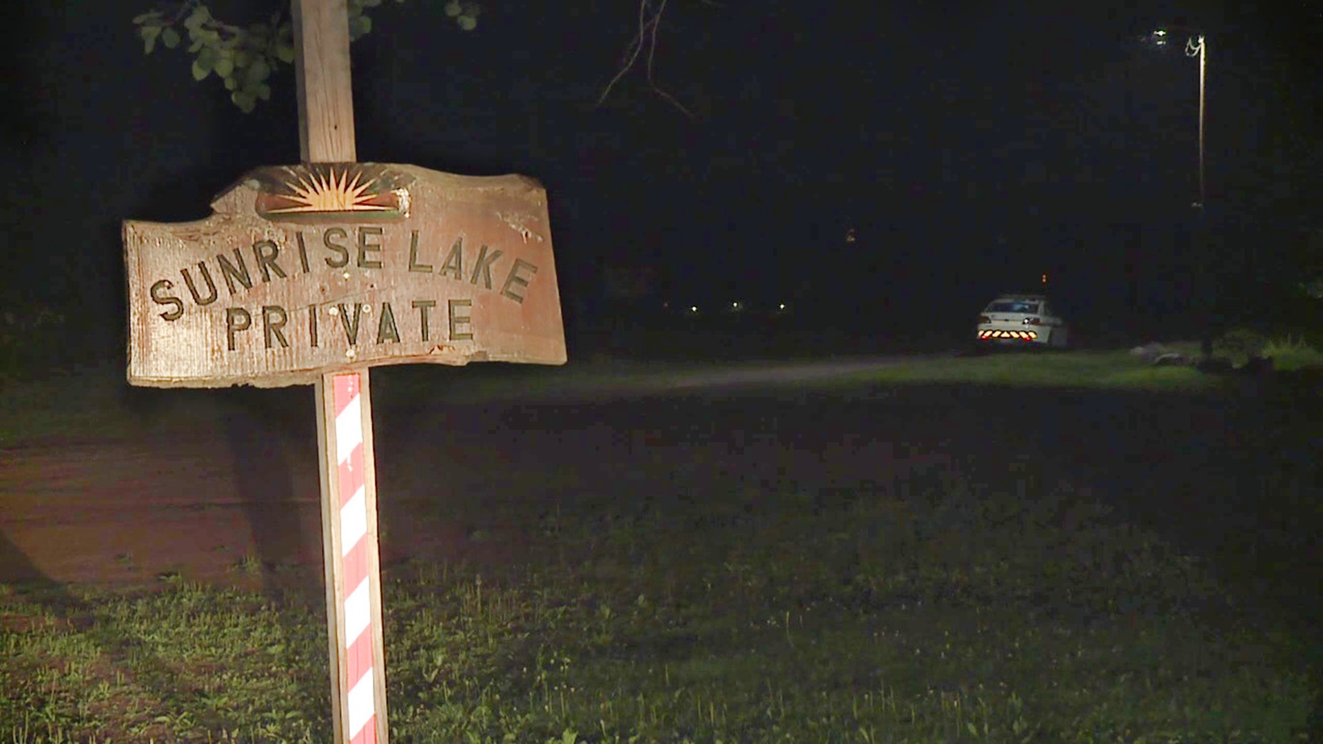 Two fishermen found the victim at Sunrise Lake on Wednesday.