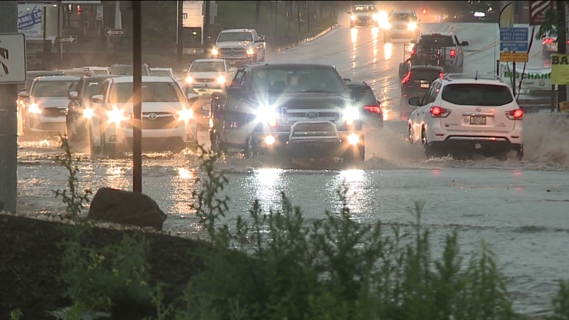 The heavy rain that many of us saw earlier this evening knocked out power to thousands of homes and businesses and flooded roads across the area.