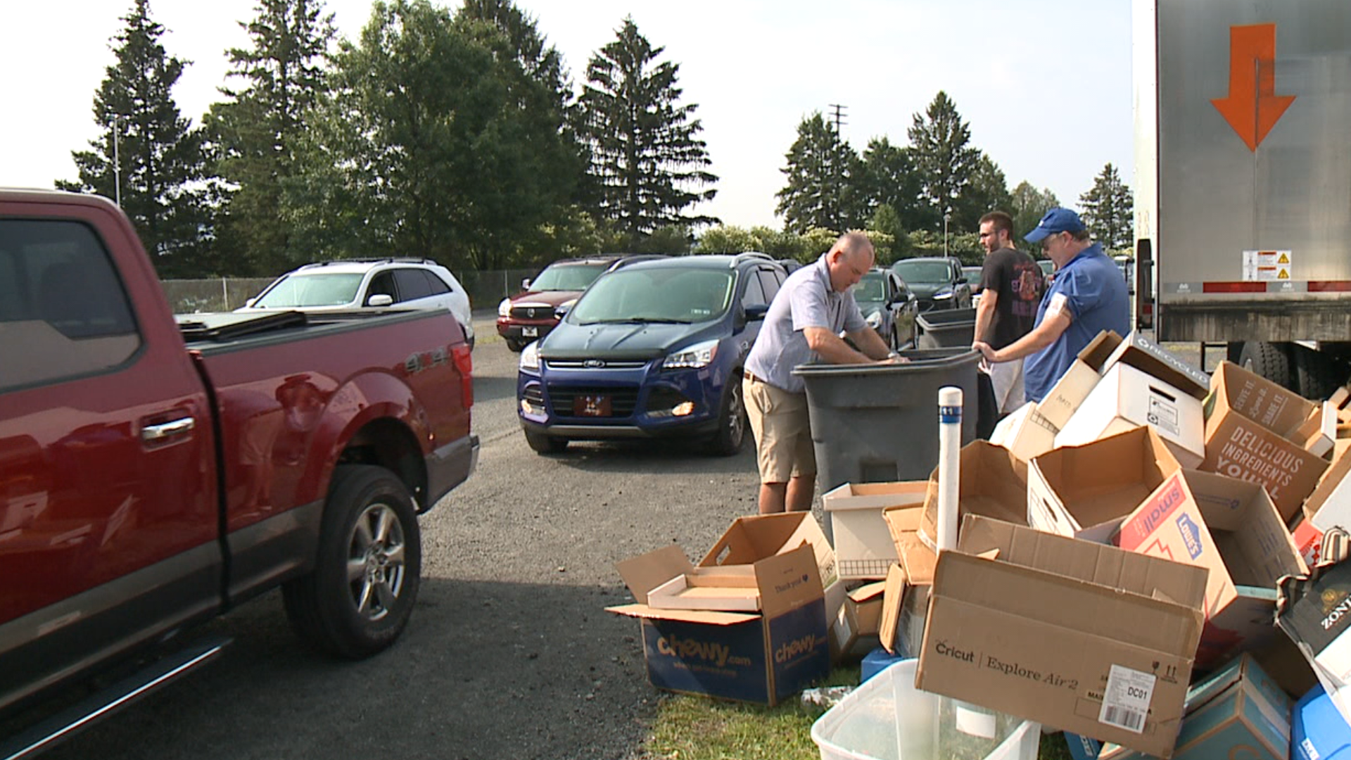 A free paper shredding event was held Saturday morning at the Circle Drive-In in Dickson City.