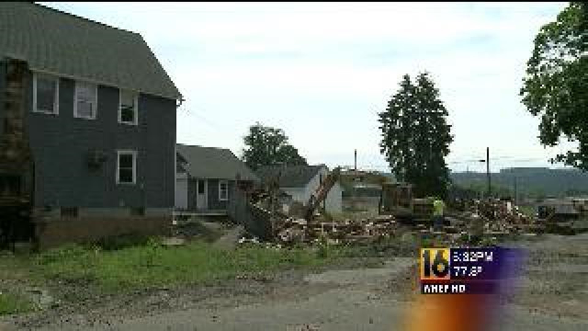 Flood-damaged Home Demolished