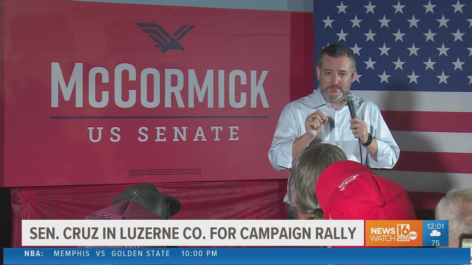 Senator Ted Cruz is campaigning across the state with Senate candidate Dave McCormick.