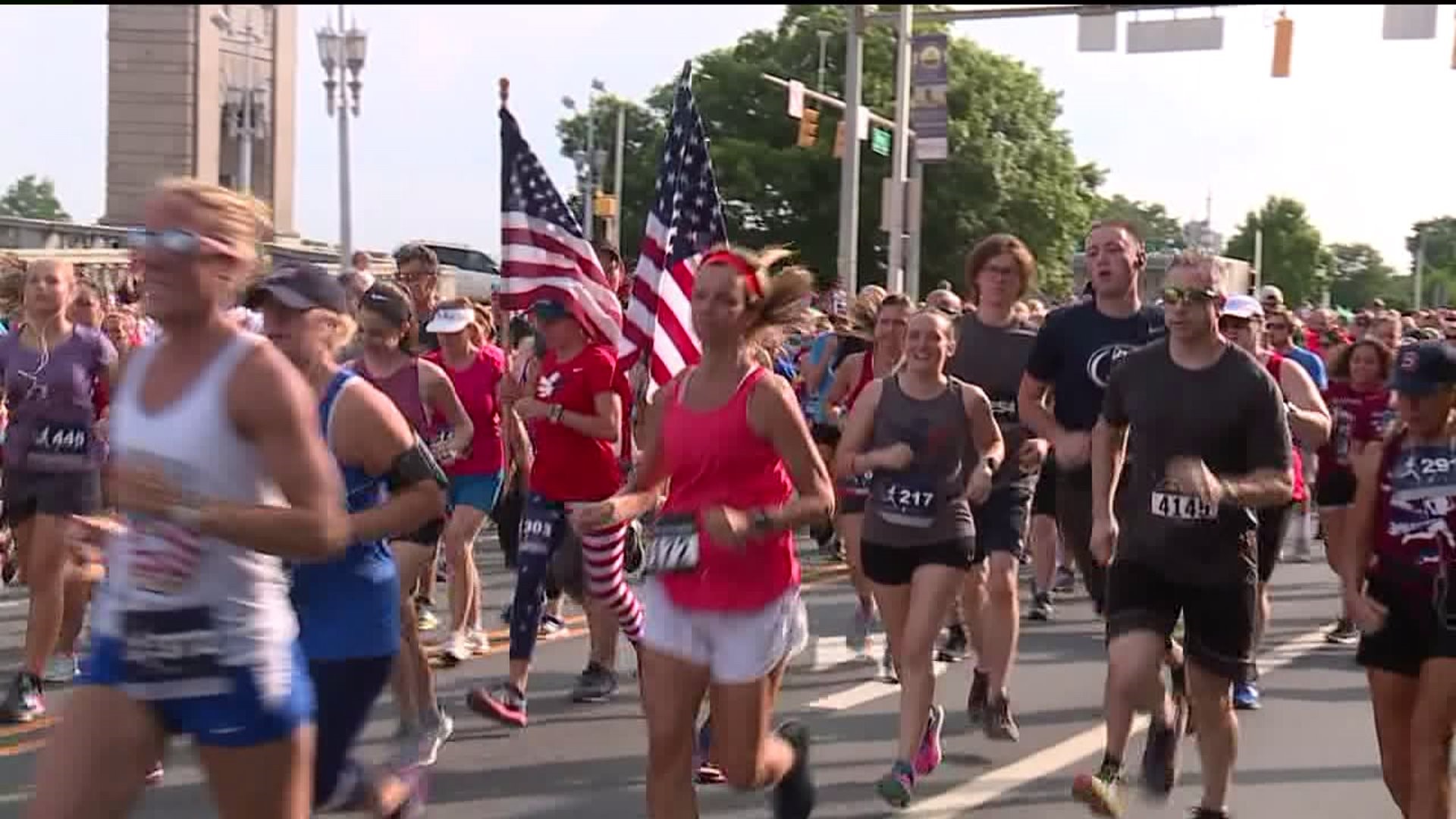 Runners Dress in Red, White, and Blue for Bernie's Run Race in Wilkes-Barre