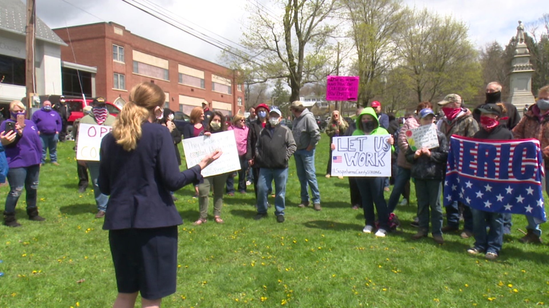 Tensions boiled over outside the Susquehanna County Courthouse in Montrose.