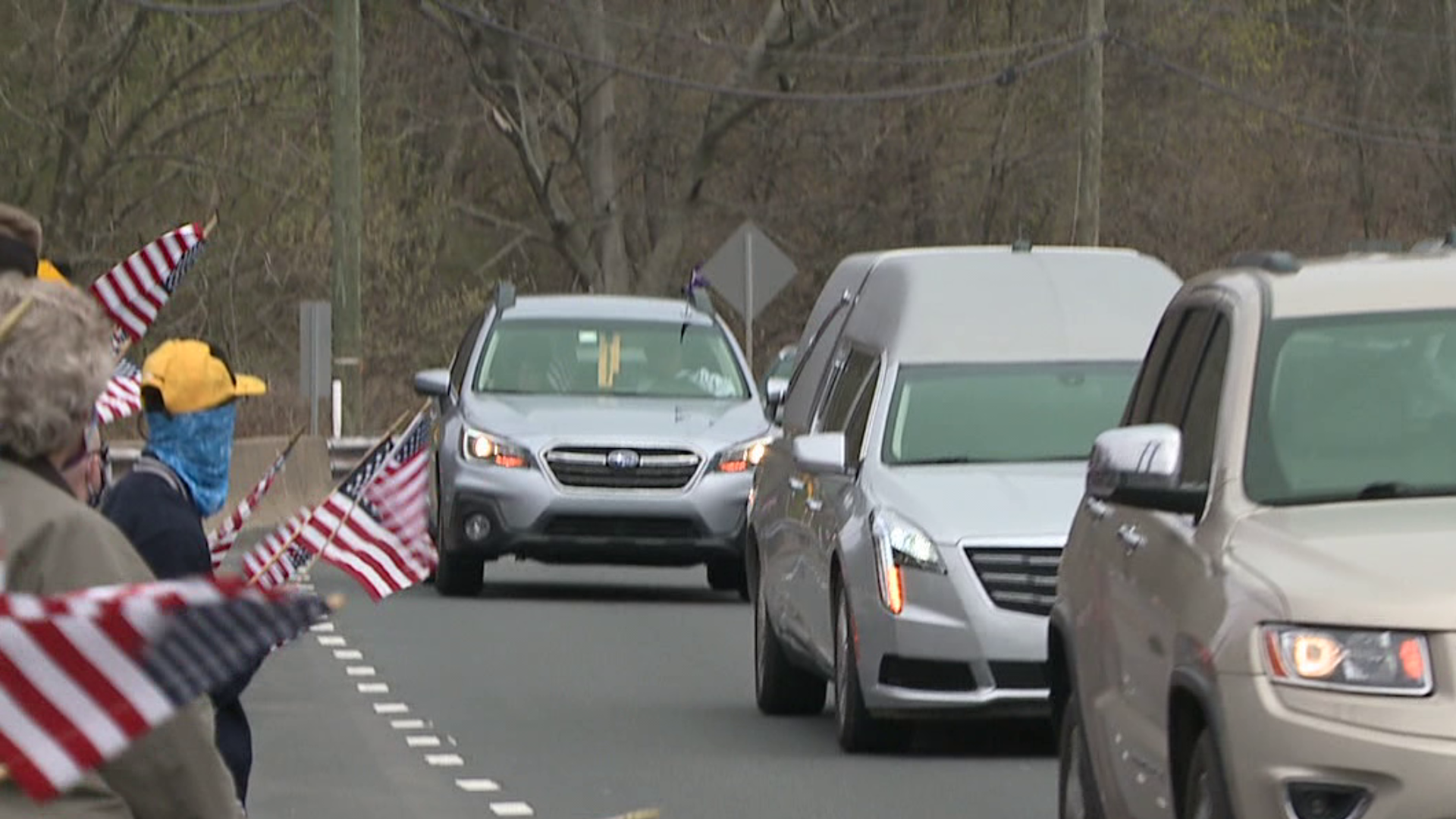 Veterans and Community Members Show support for WWII Navy Veteran who won't receive formal Military Honors due to COVID-19 restrictions.