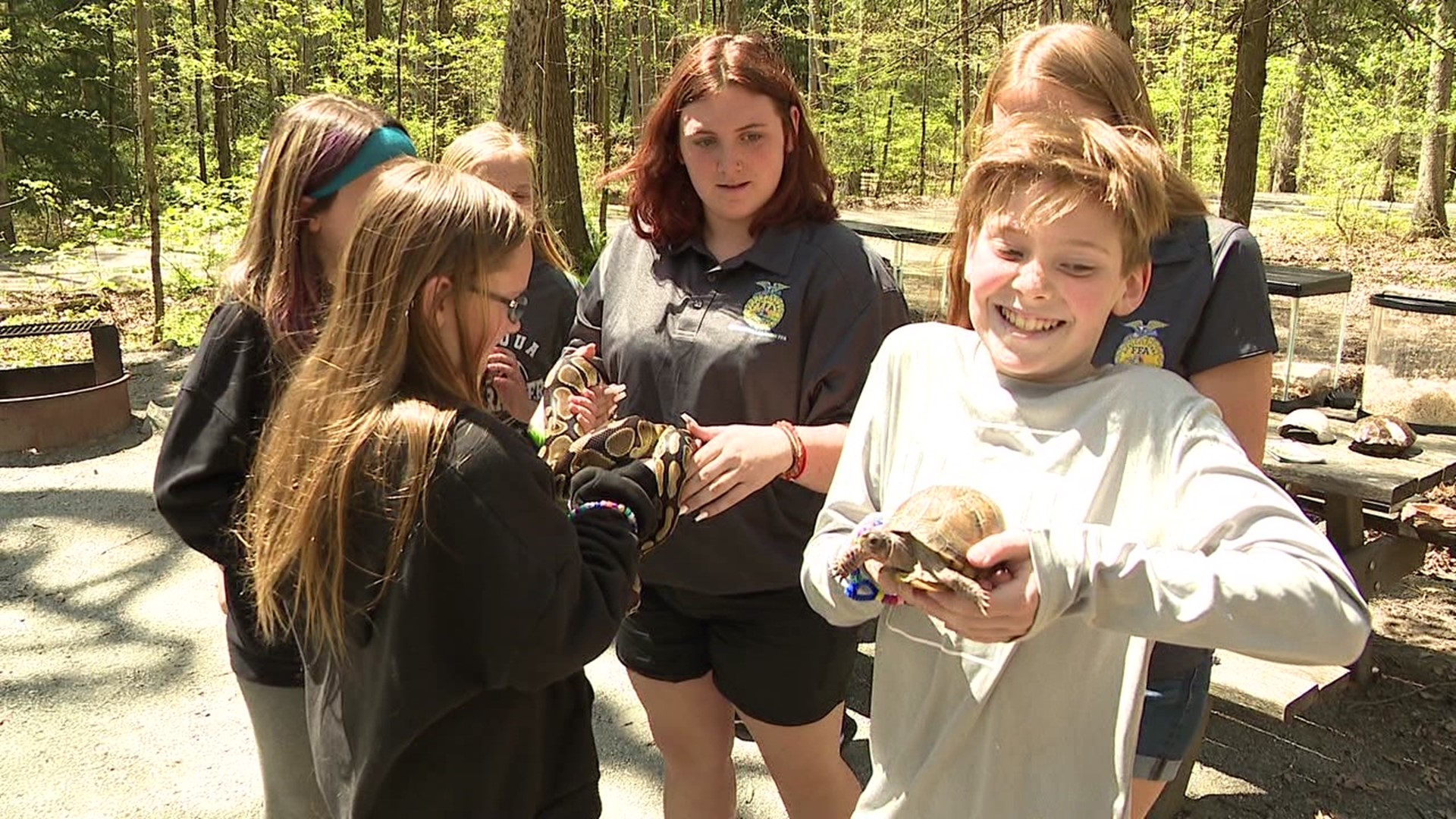 West Penn Elementary 5th-grade students unplugged for the day and got outdoors.