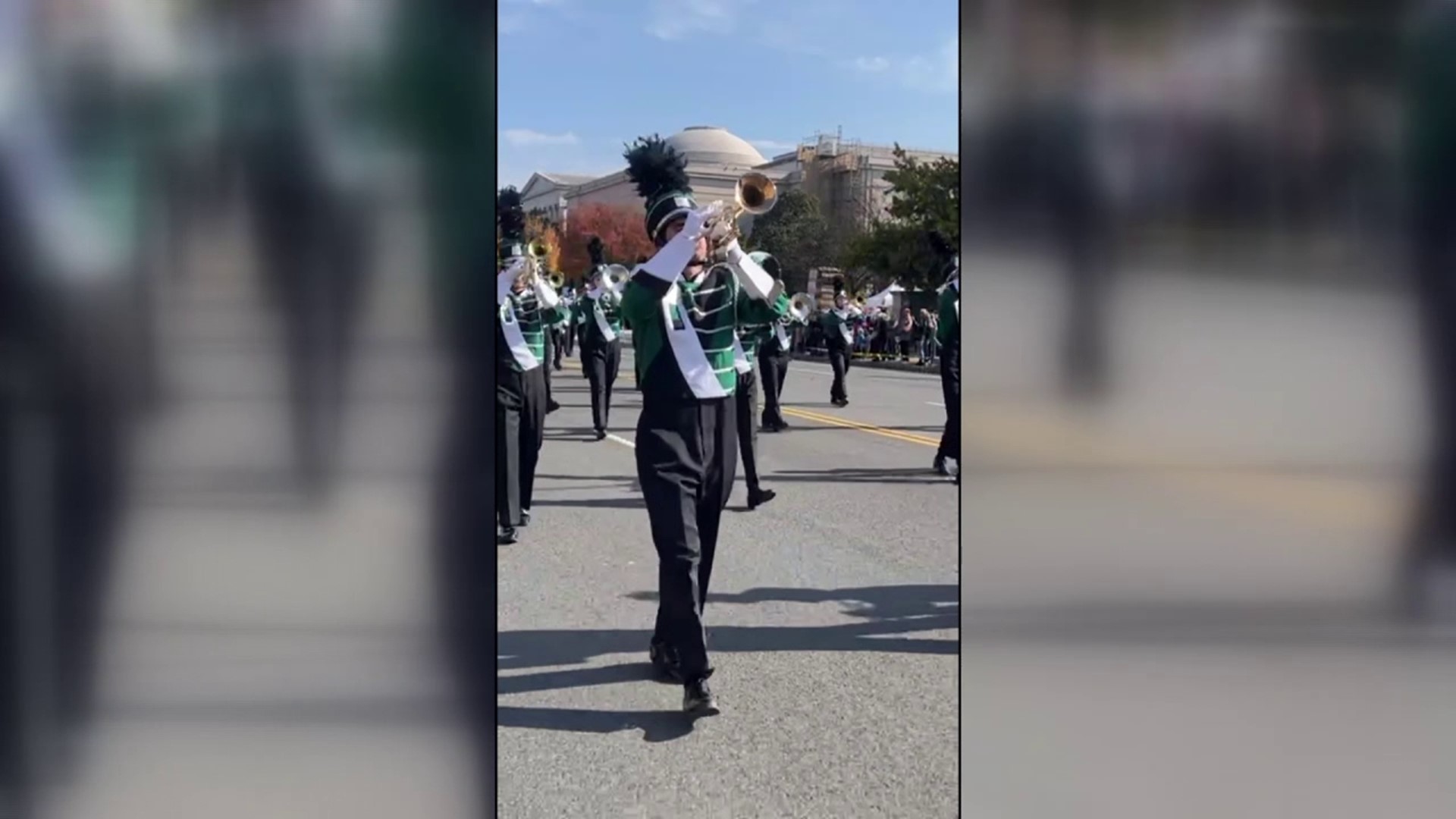 The Lewisburg marching band performed in the first ever National Veteran's Parade.