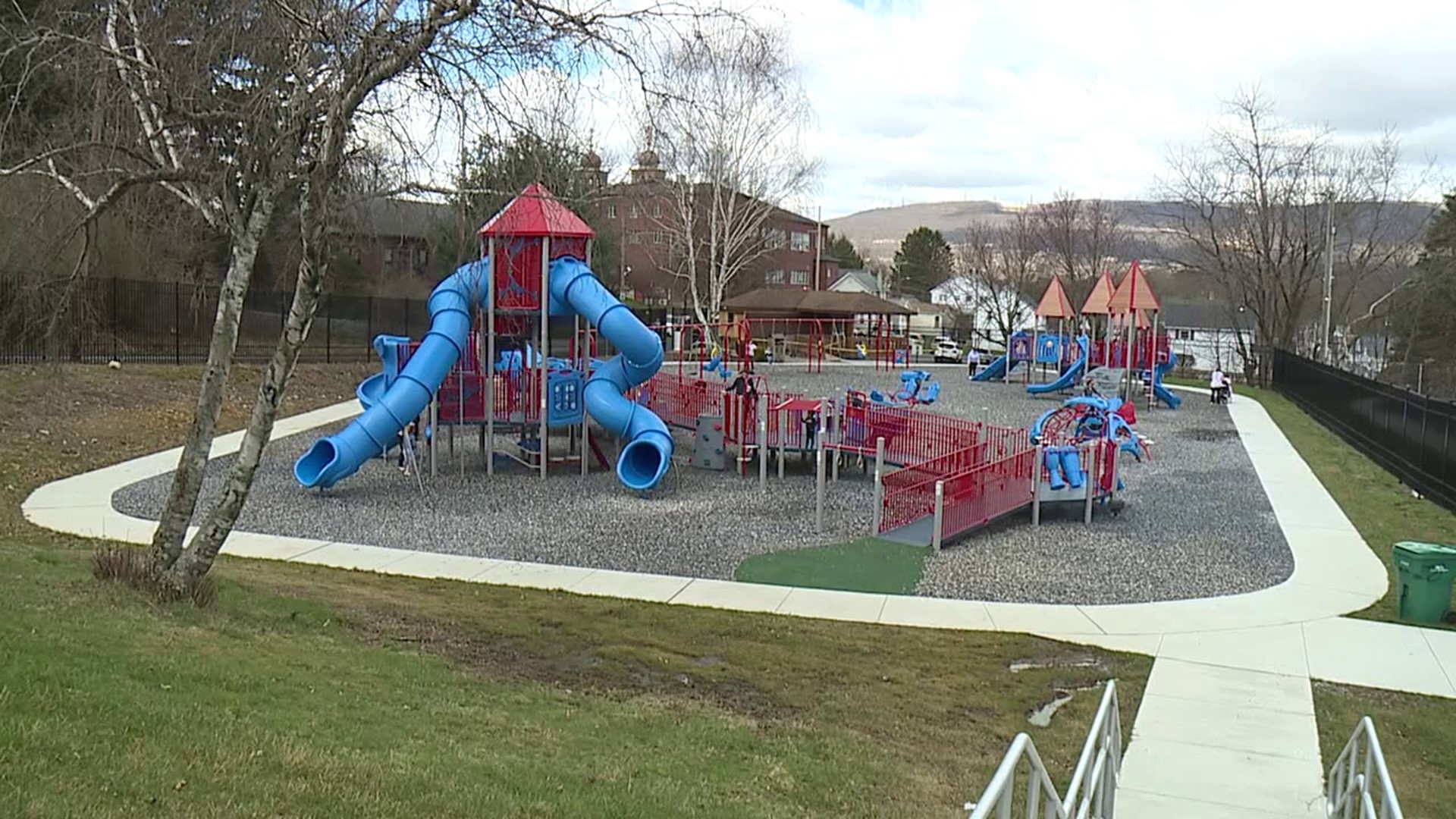 The Kids Korner park on Erie Street in Jermyn reopened on Tuesday.