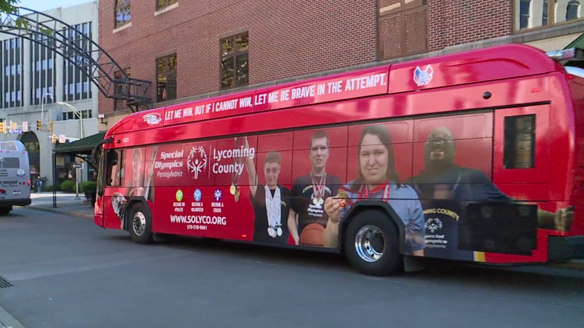 River Valley Transit unveiled a new Special Olympic-themed bus in Lycoming County.