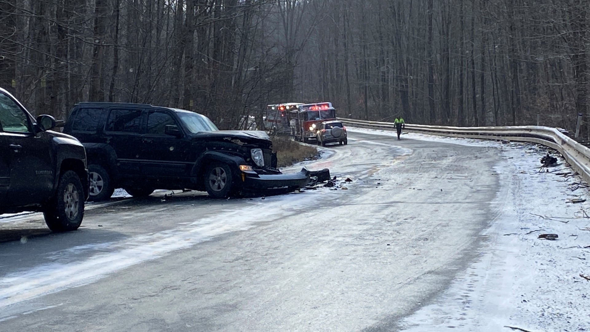 Route 171 between Vandling and Simpson was the scene of the wreck on Wednesday morning.