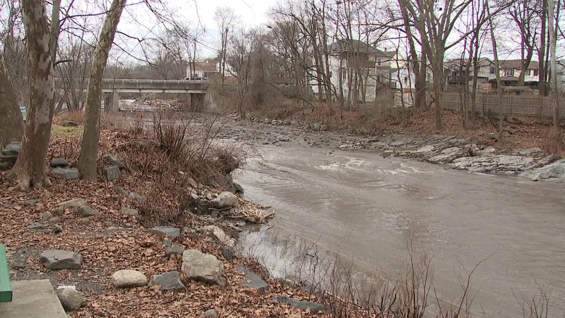 Sediment from a dam project at a reservoir in Dunmore clouded the water of Roaring Brook Creek back in February.