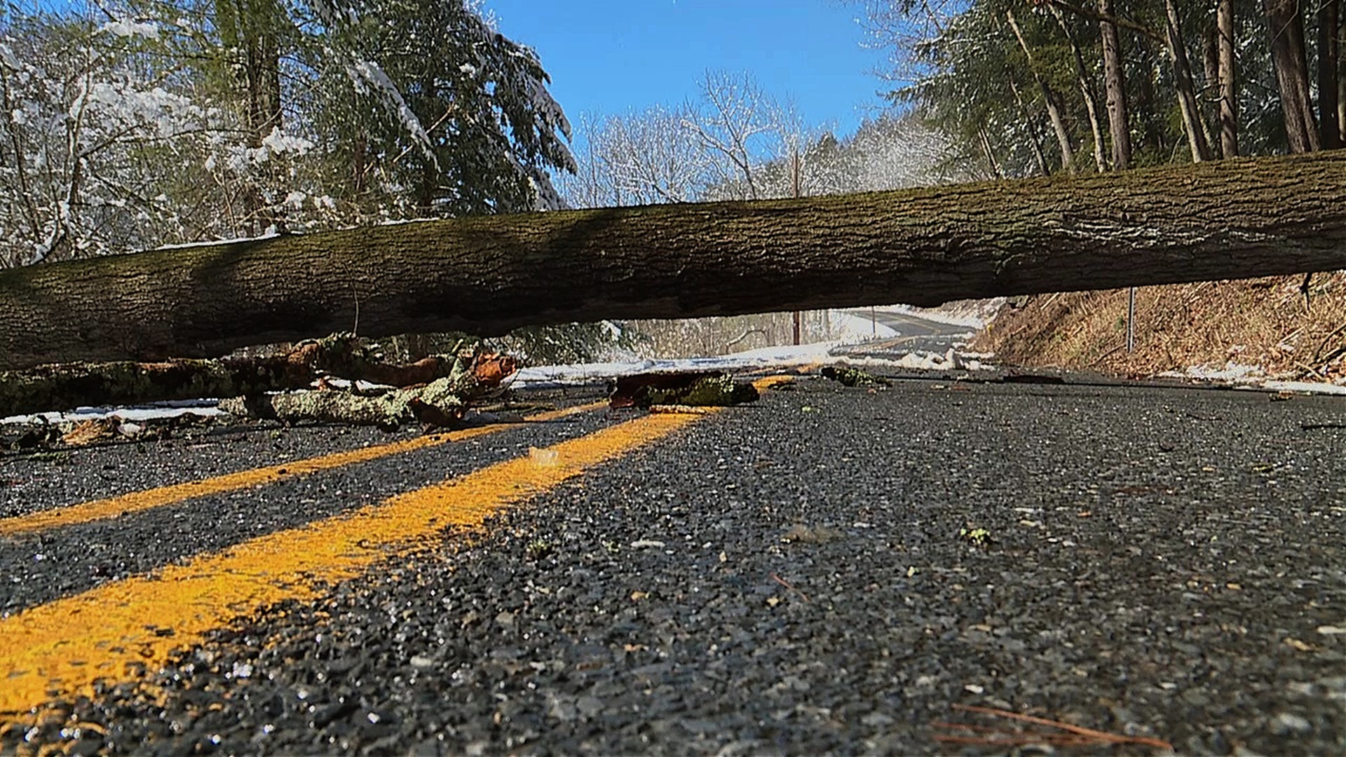 Thousands are without power and several roads are closed in central Pennsylvania.