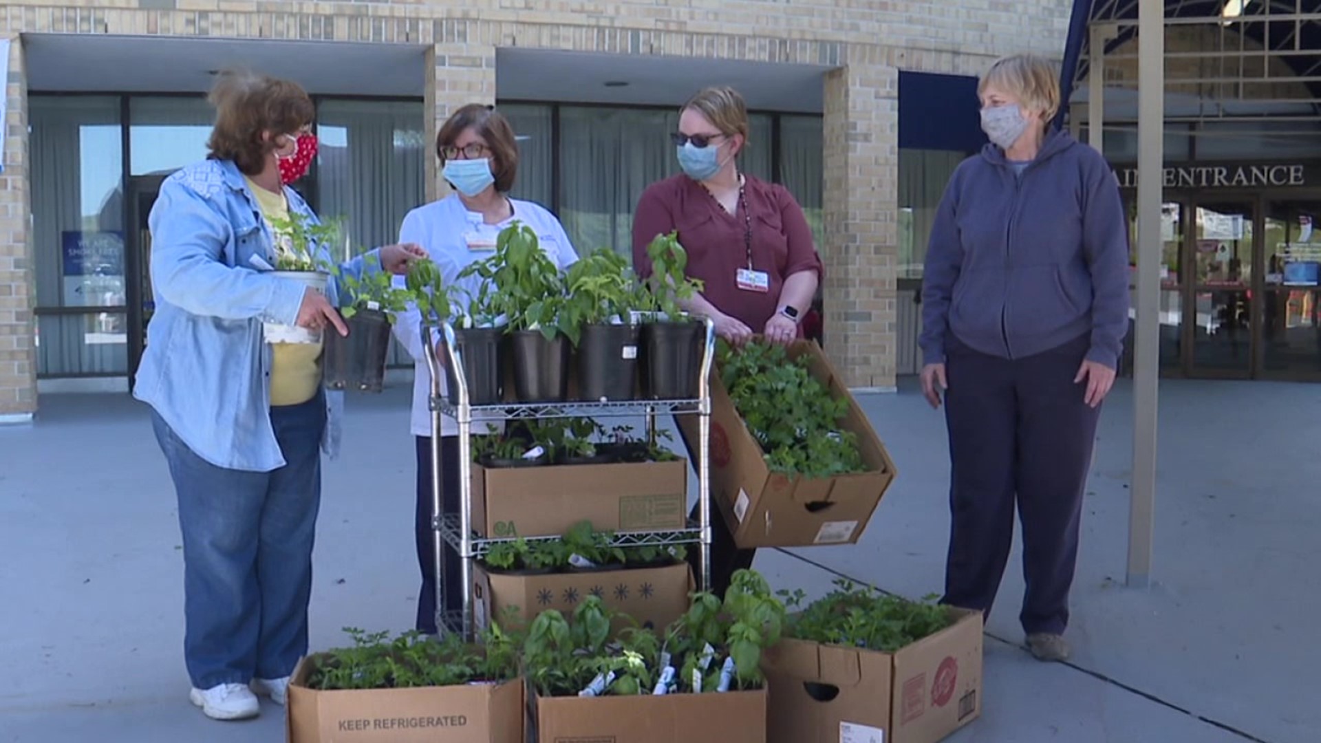 Members of a gardening club provided some blooming gifts for health care workers.