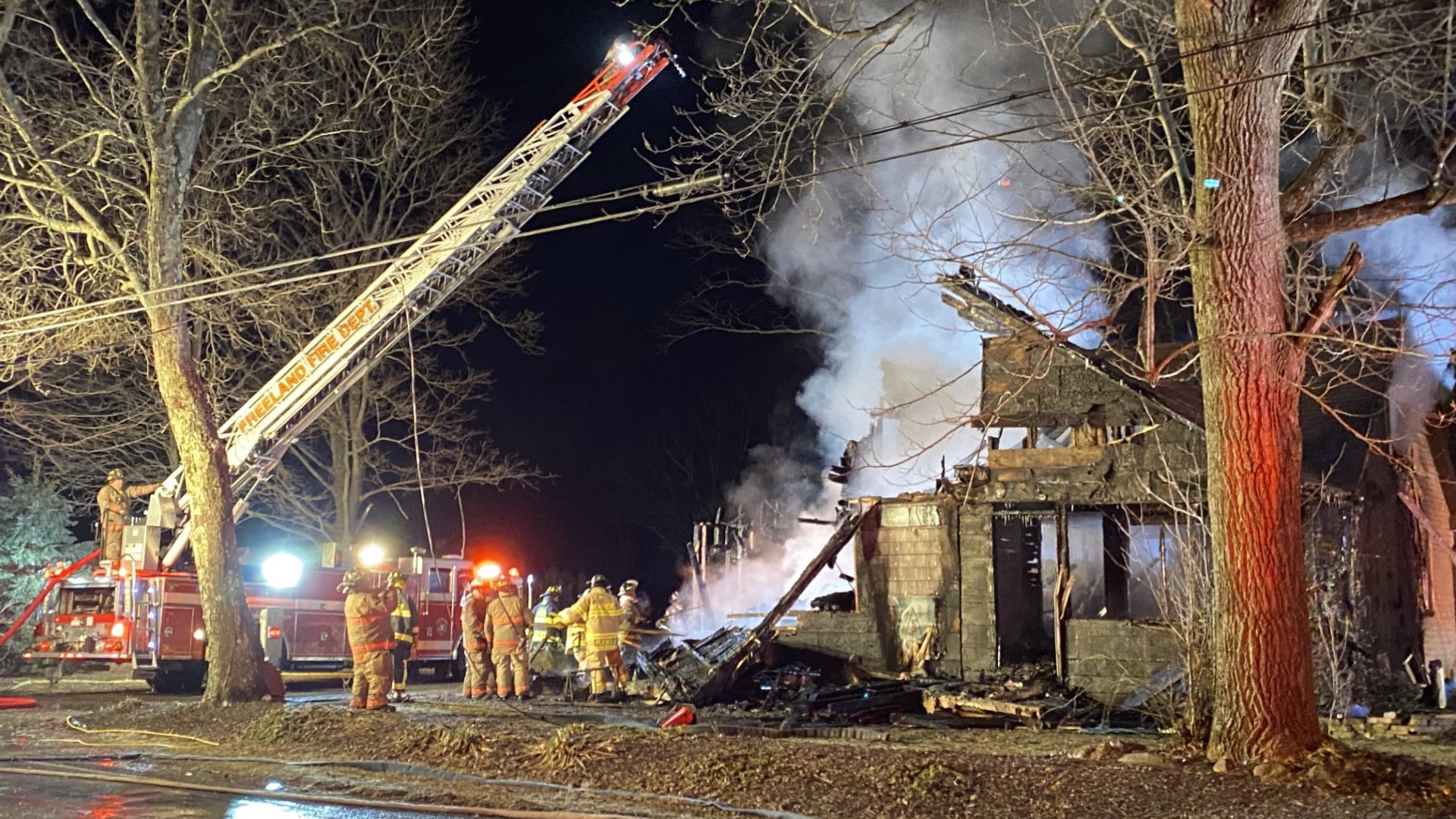 Crews were called to a fire at a home along Buck Mountain Road in Lausanne Township, near Weatherly, around 3:30 a.m. Monday.