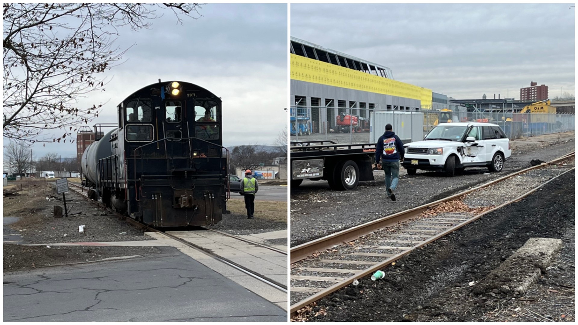 It happened Tuesday morning at a railroad crossing at the intersection of Hazle Street and Penn Avenue.