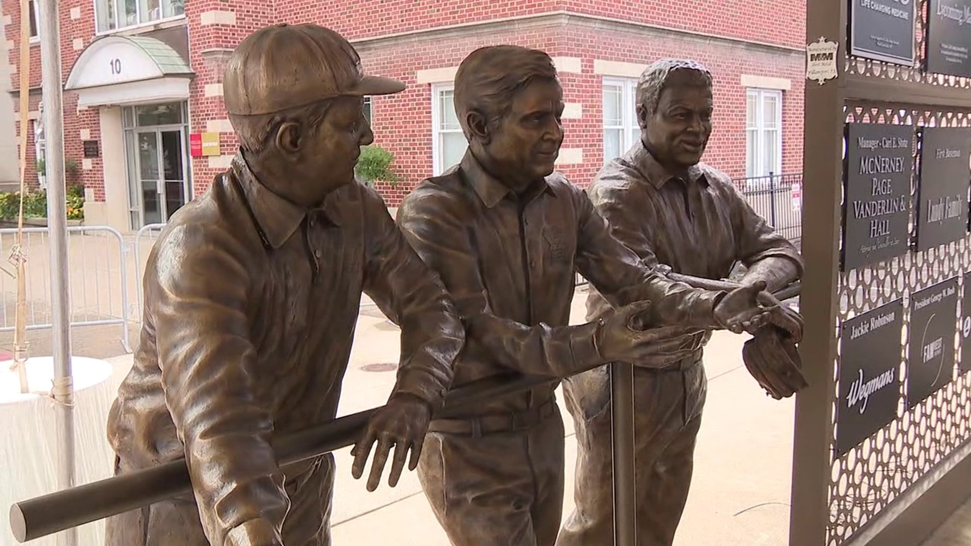 Williamsport's Market Square added a new statue Sunday afternoon in a ceremony attended by some very big names.
