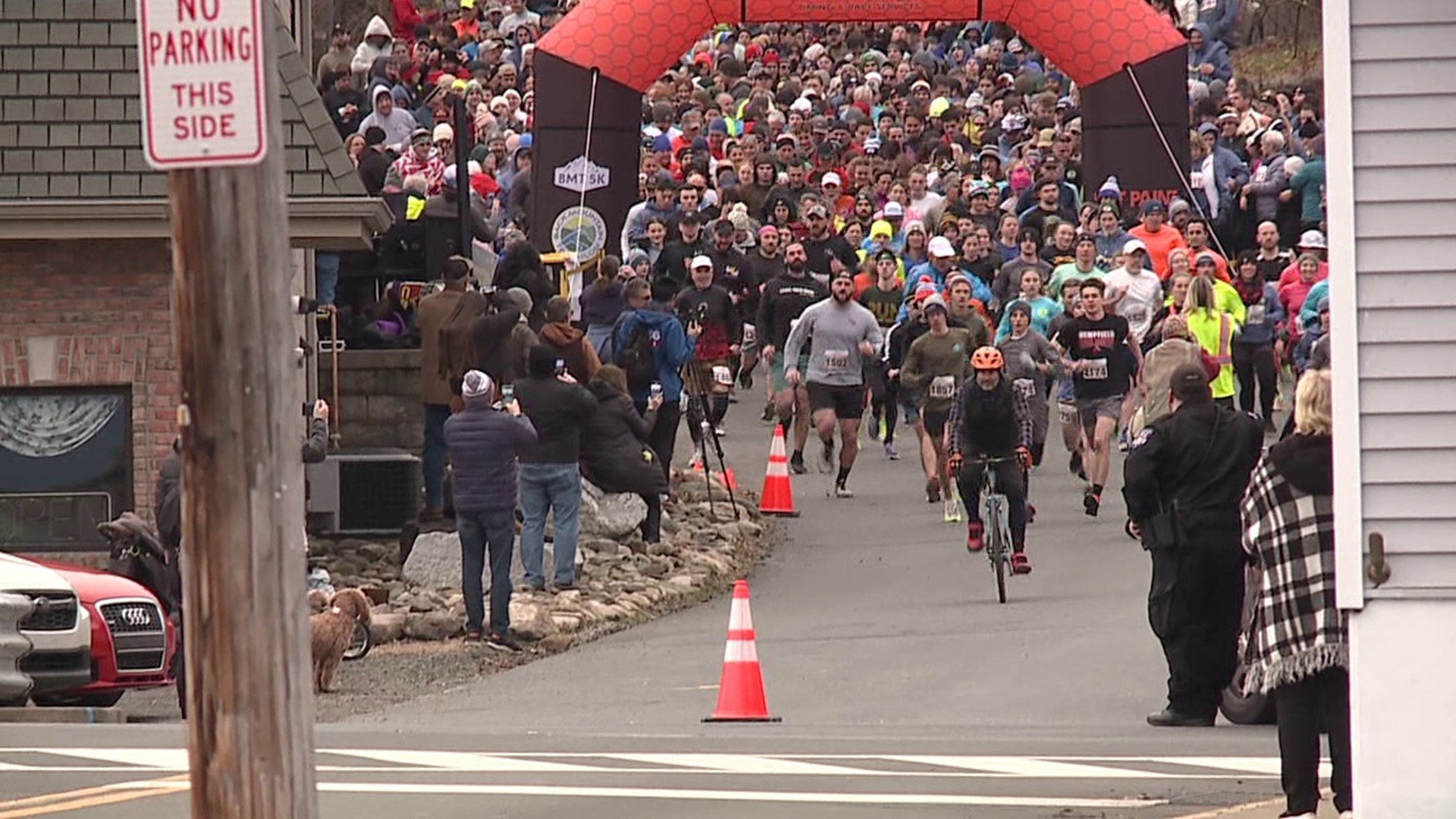 Folks in Luzerne County found a way to exercise before the evening celebrations began.