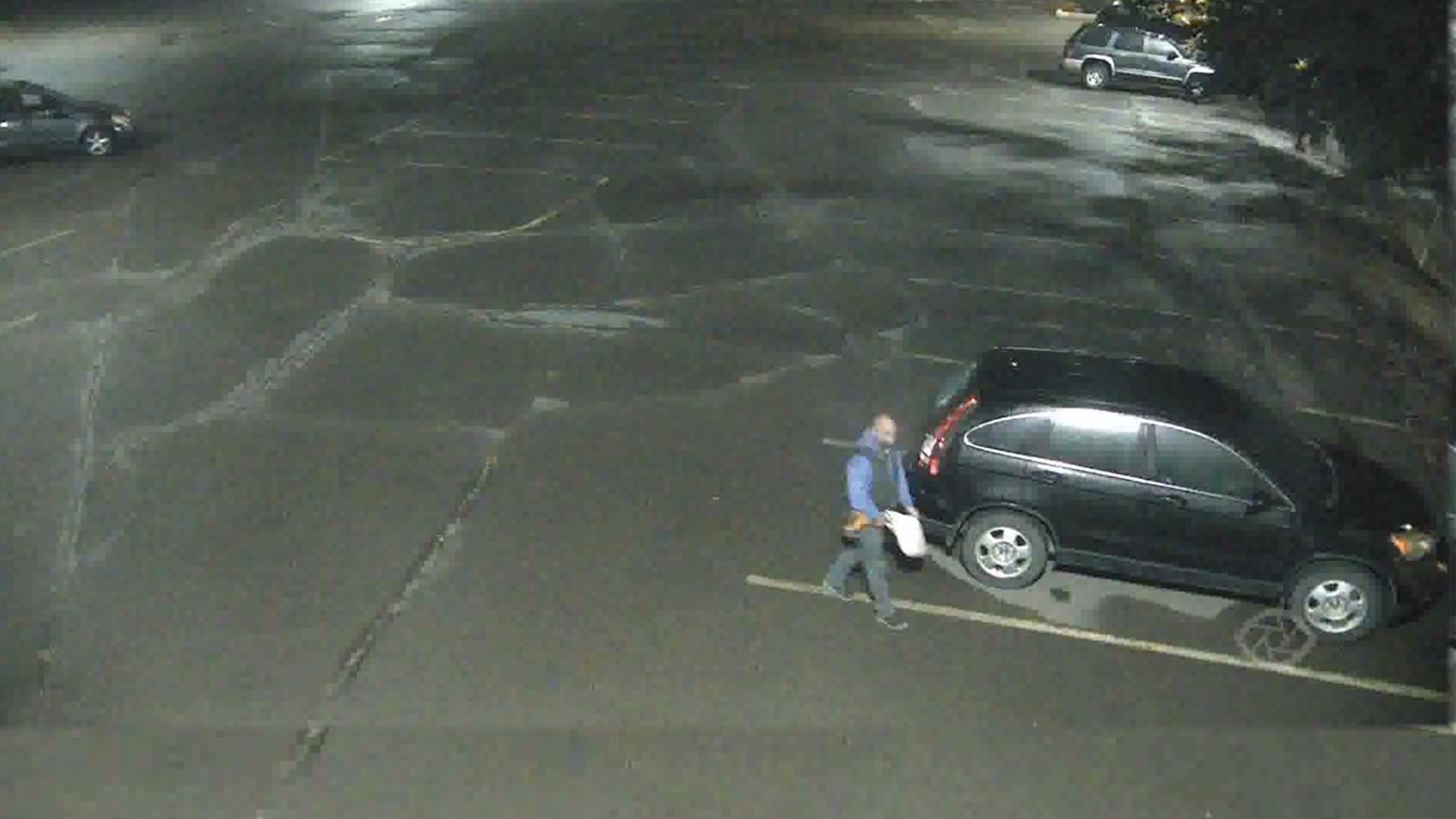 Surveillance video shows someone trying to take a catalytic converter from a vehicle parked at the Wayne Memorial Hospital lot.