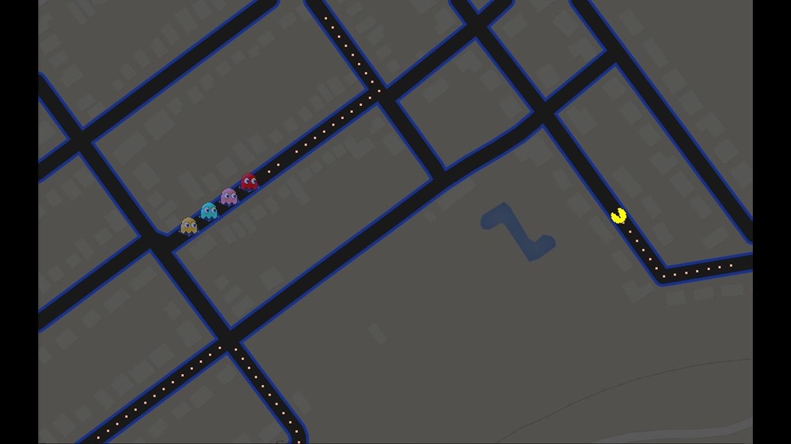 Google Maps PacMan Doodle Game 