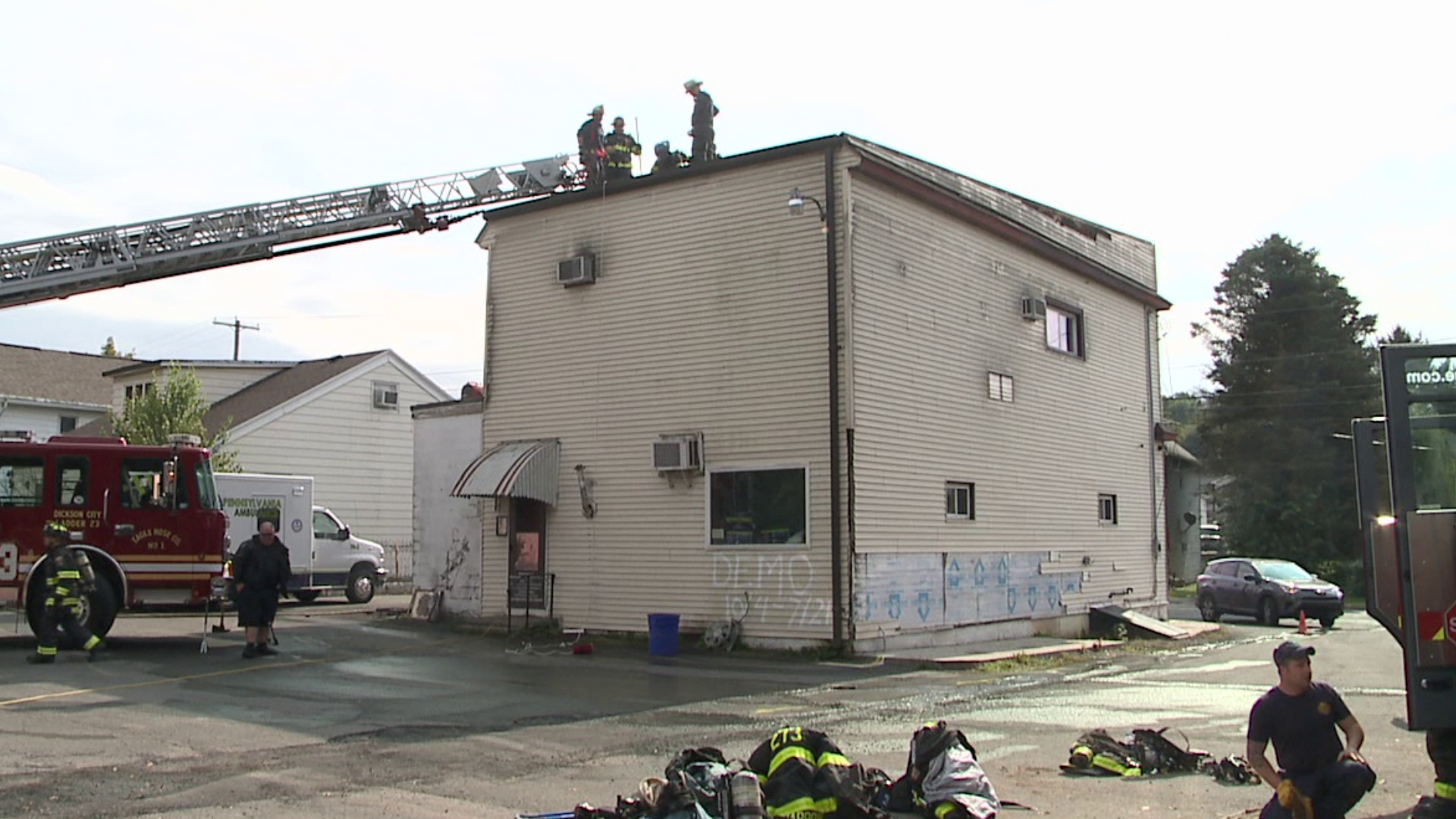 The decades-old building will soon come down, but on Sunday it allowed firefighters to do important training.