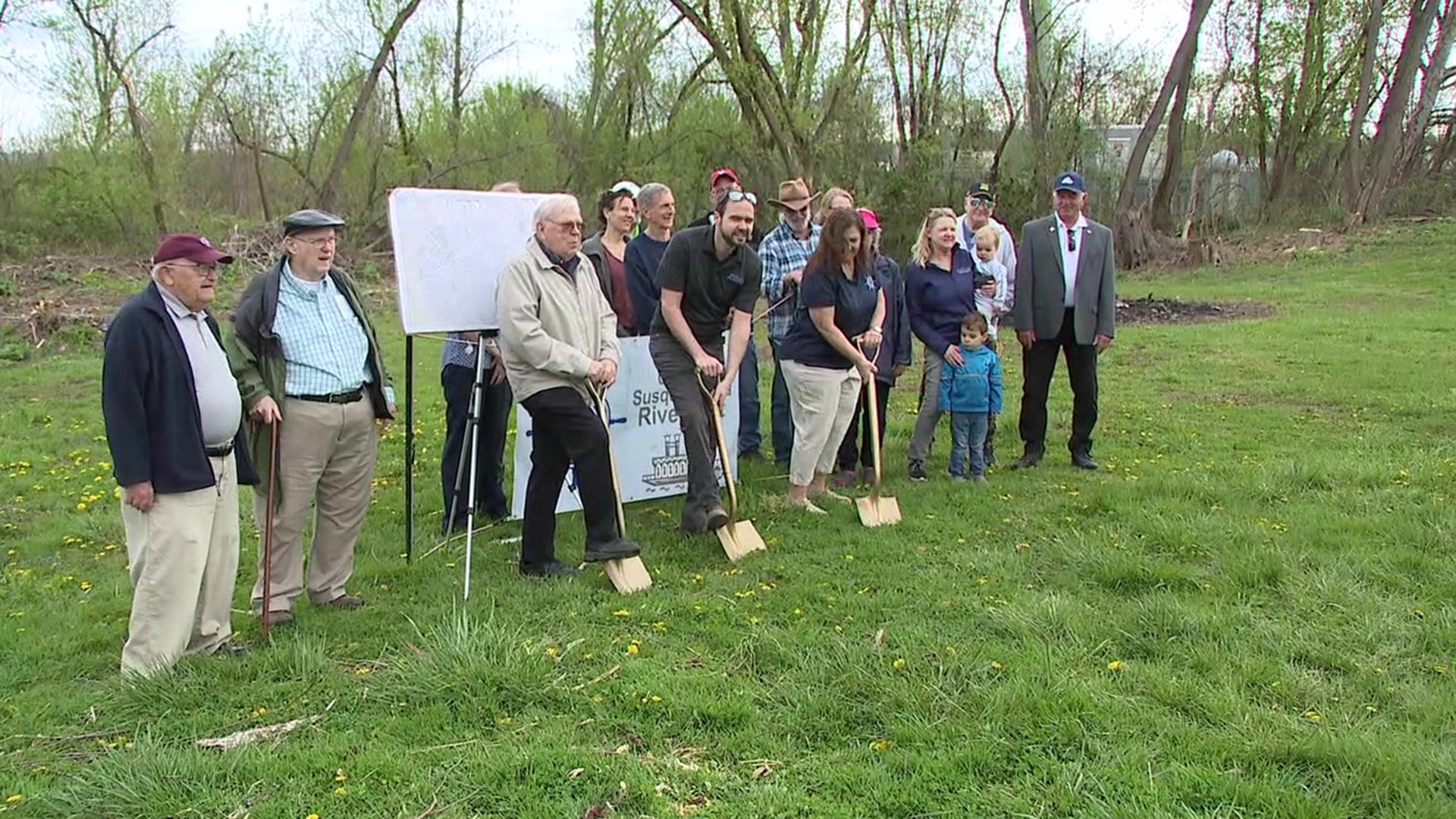 Ground was broken Wednesday at the site of the Central Susquehanna Riverboat.