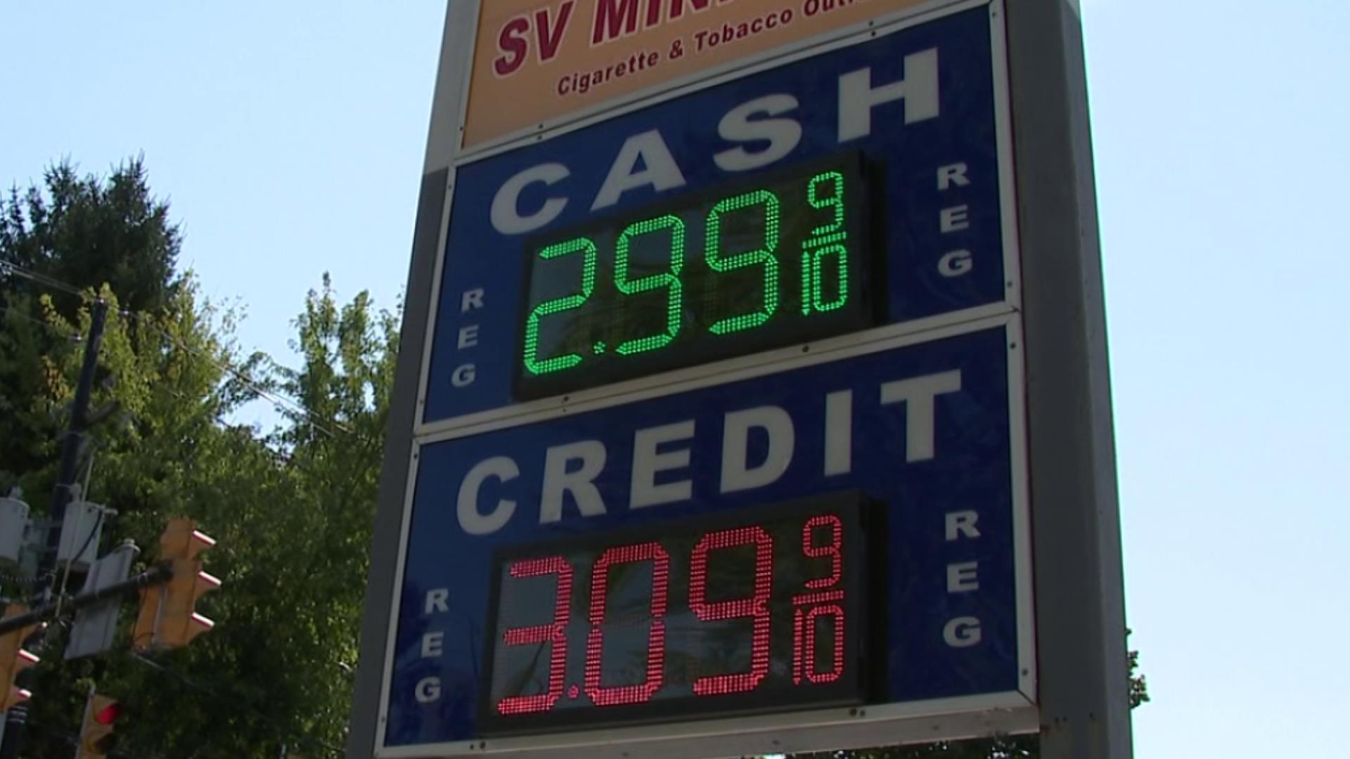 The average price of gas in Scranton is $3.25 per gallon, more than 60 cents less than this time last year