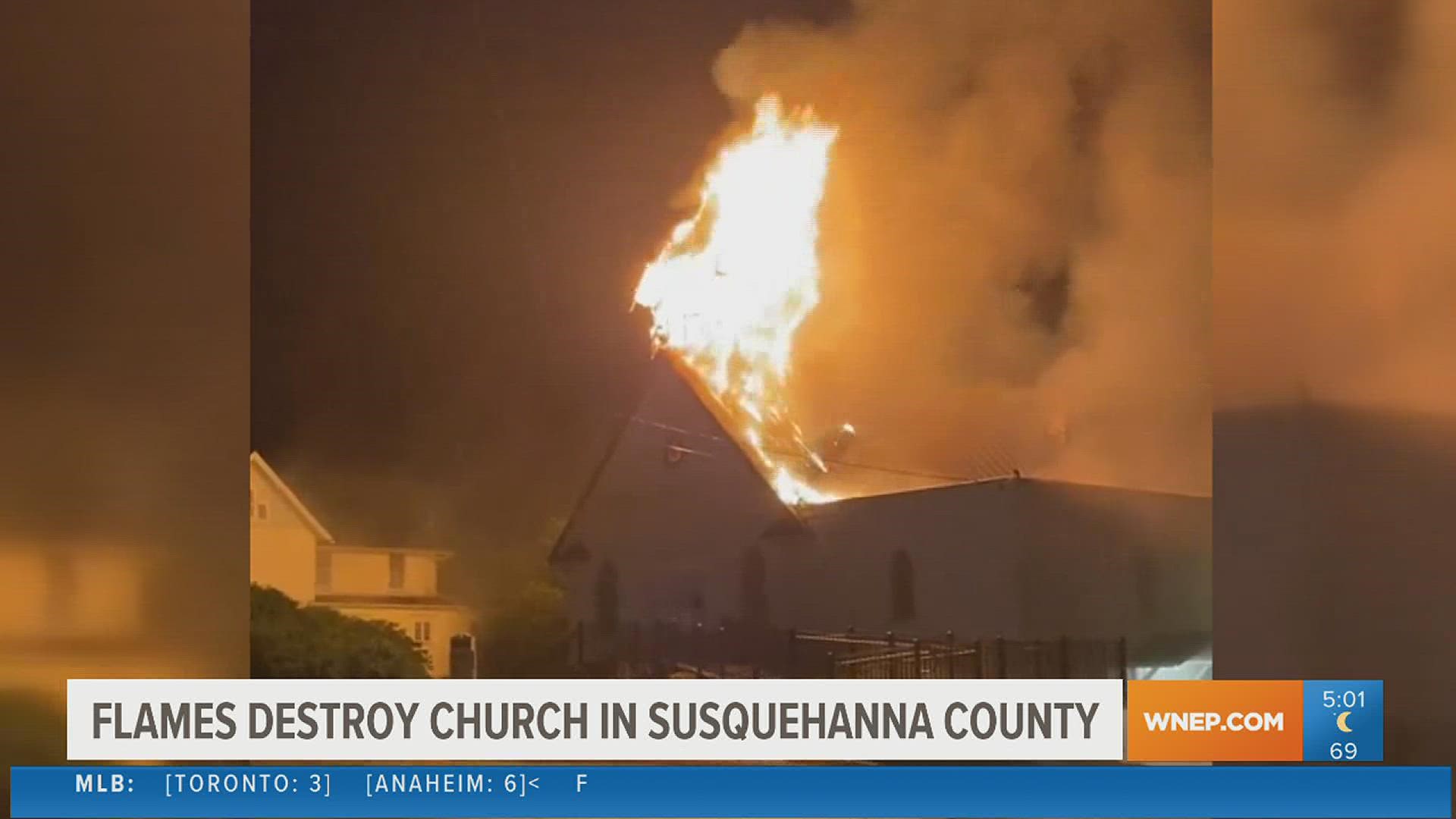 Neighbors believe the weather is to blame for a fire that destroyed a church in Susquehanna County.