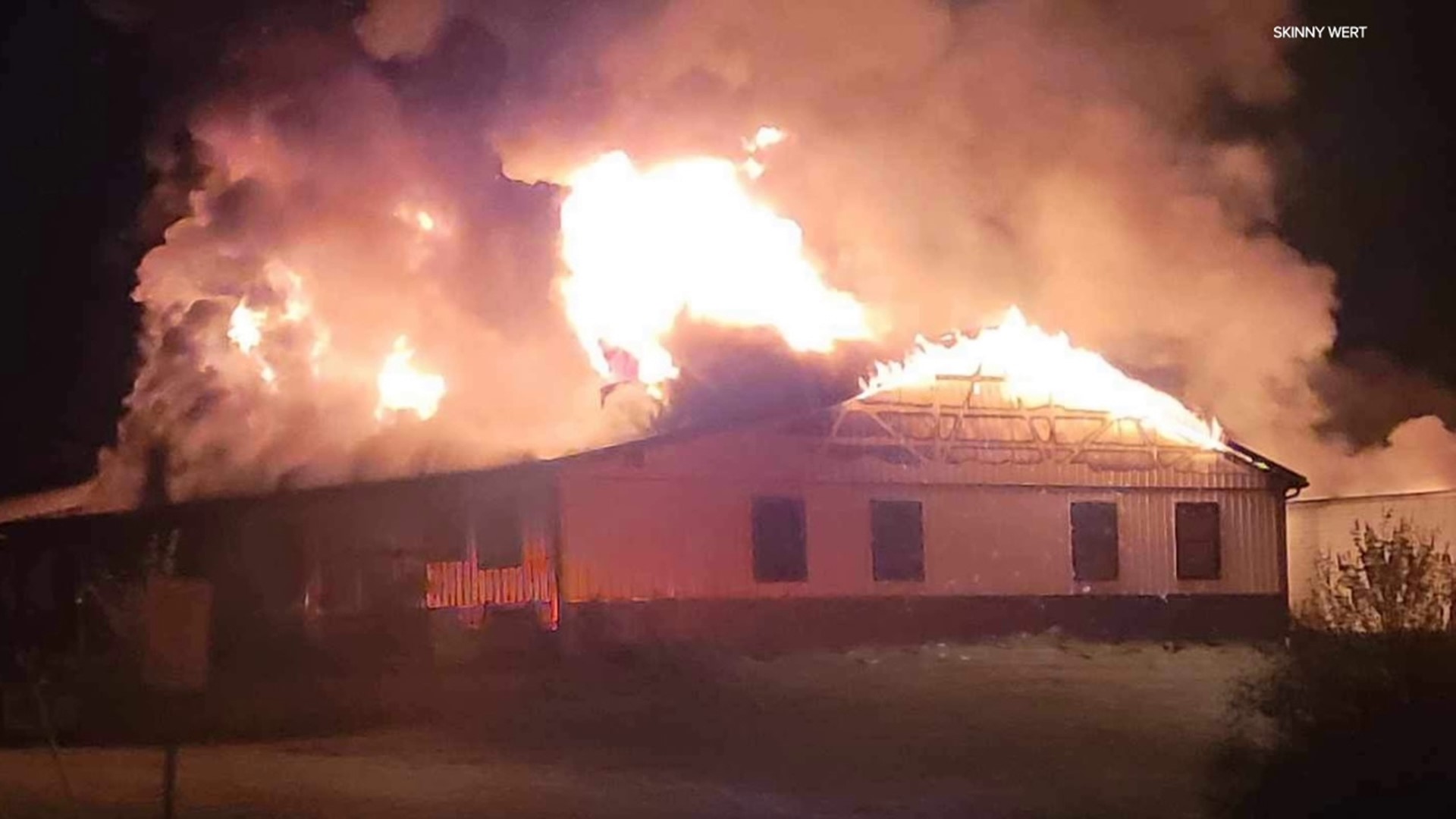 Flames broke out around 12:30 a.m. Wednesday in Lamar Township, near Mill Hall.