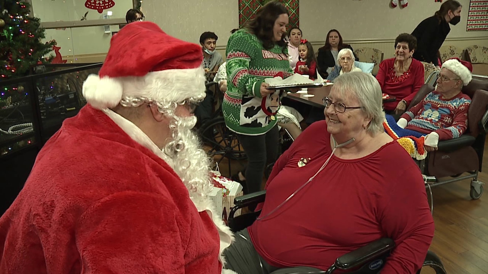 Jolly Old Saint Nicholas spread Christmas cheer Sunday by making a stop at Carbondale Nursing and Rehabilitation Center.