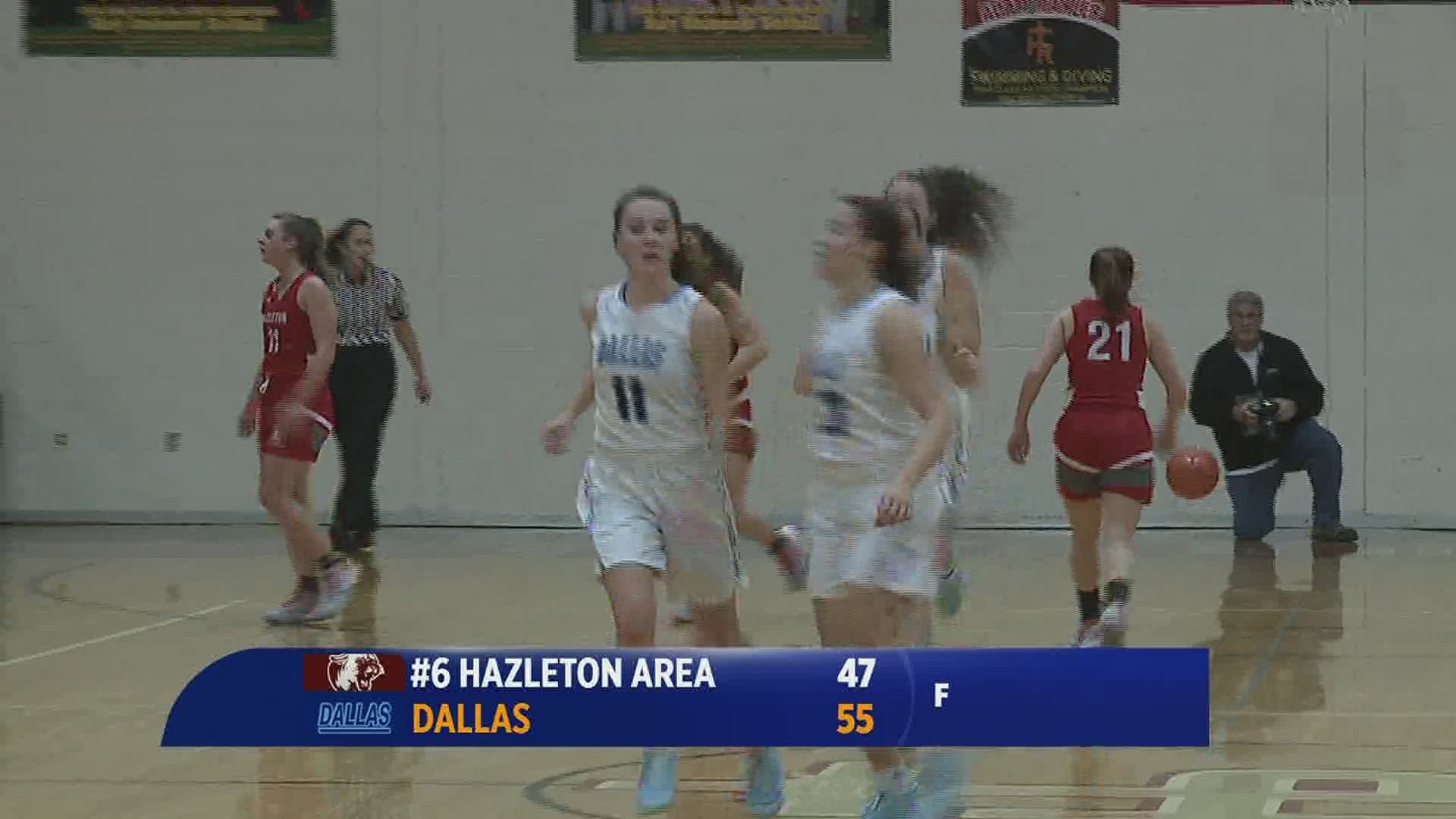 Dallas defeats Hazleton Area 55-47 for WVC D1 girls basketball title.