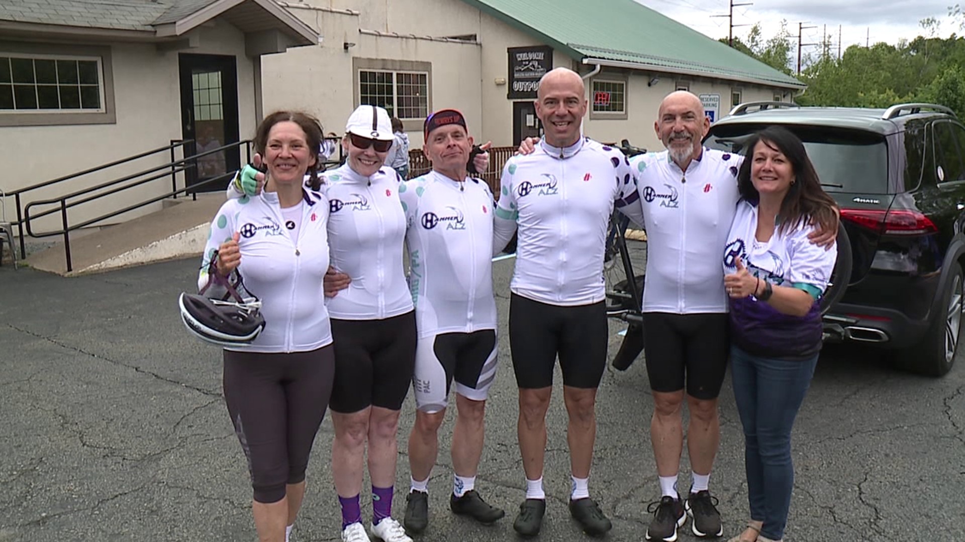 Kevin Lockwood of Hamlin rode his bike across the state to raise awareness for Alzheimer's.