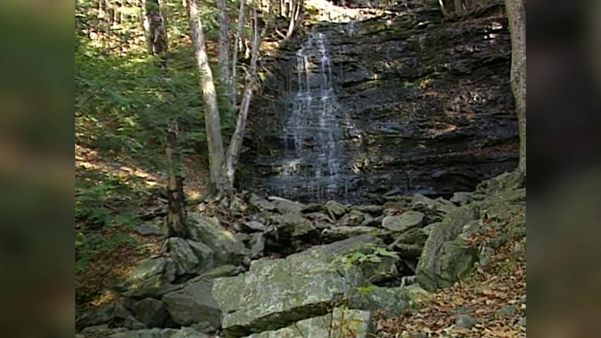 Mike Stevens makes his way to Buttermilk Falls in Luzerne County in 2000 in this trip Back Down The Pennsylvania Road.