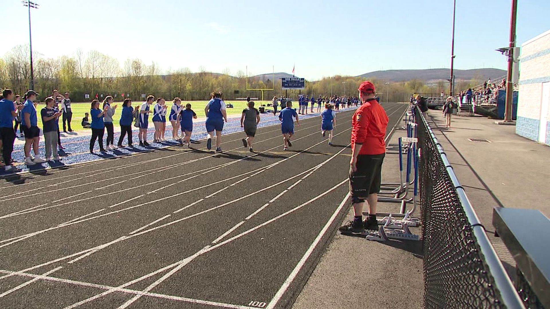 The Mid-Valley School District in Lackawanna County celebrated the opening of its new stadium on Thursday with a unique track meet.