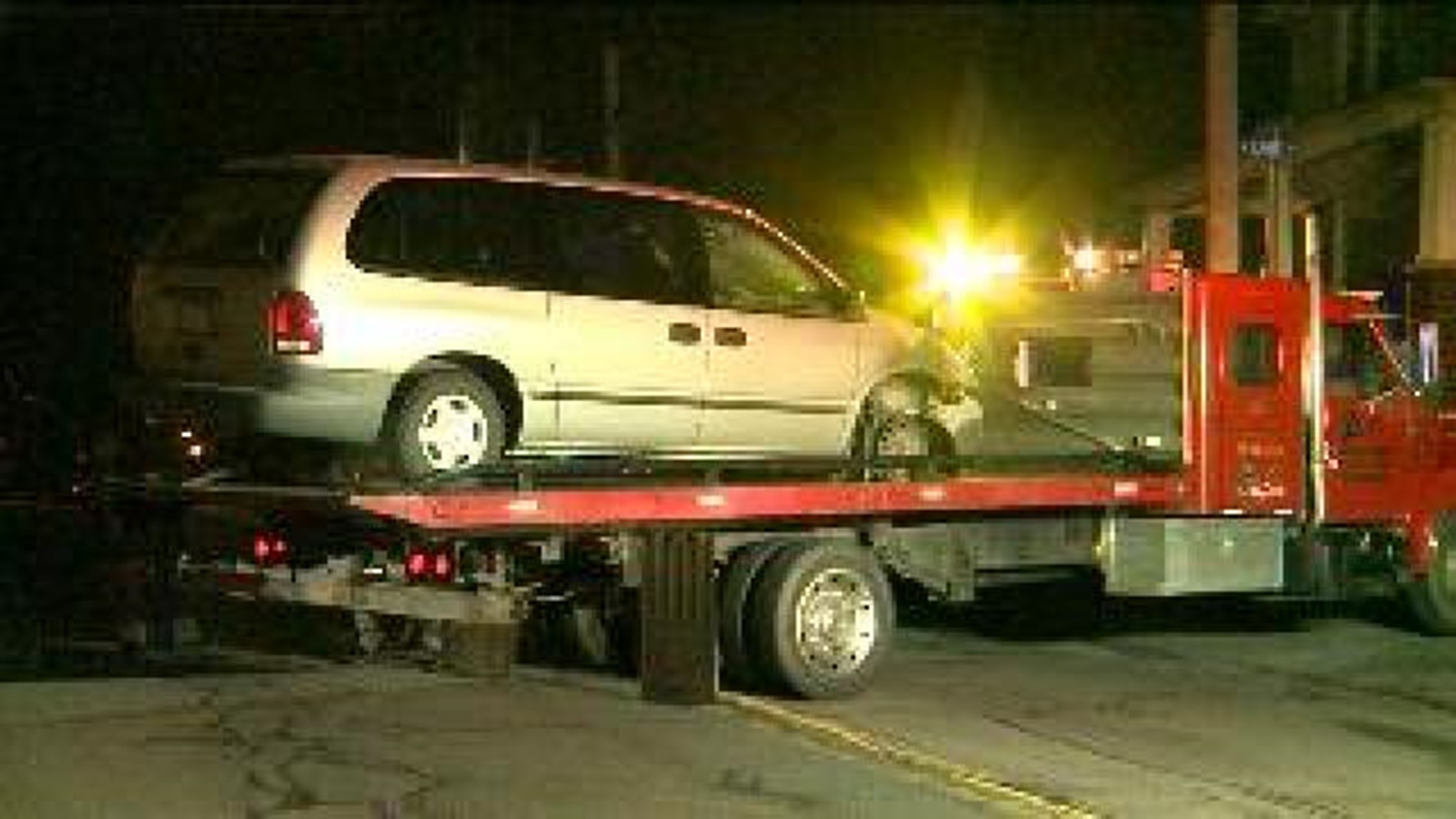 Family Runs as Burning Van Slams into Home