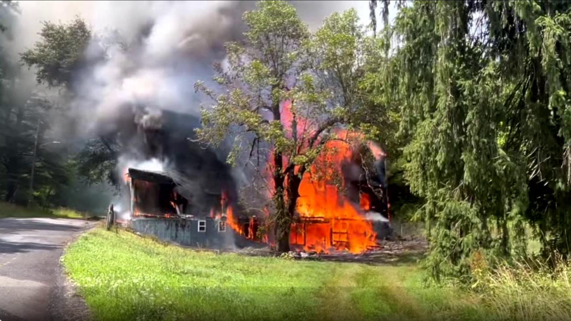 Flames broke out around 1:30 p.m. Wednesday along Connerton Road in Butler Township.