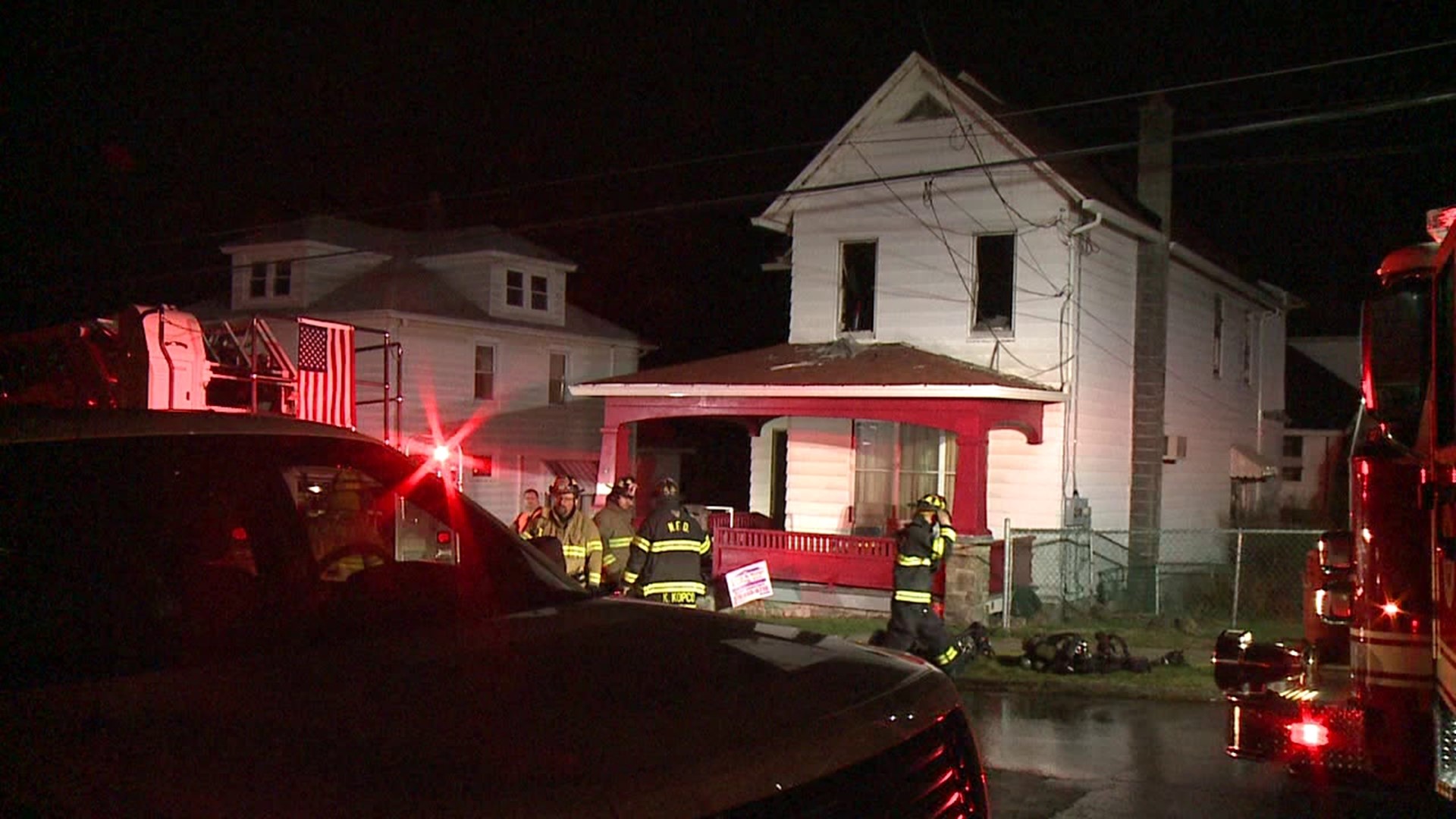 Flames broke out around 10 p.m. Saturday night along East Union Street in Nanticoke.