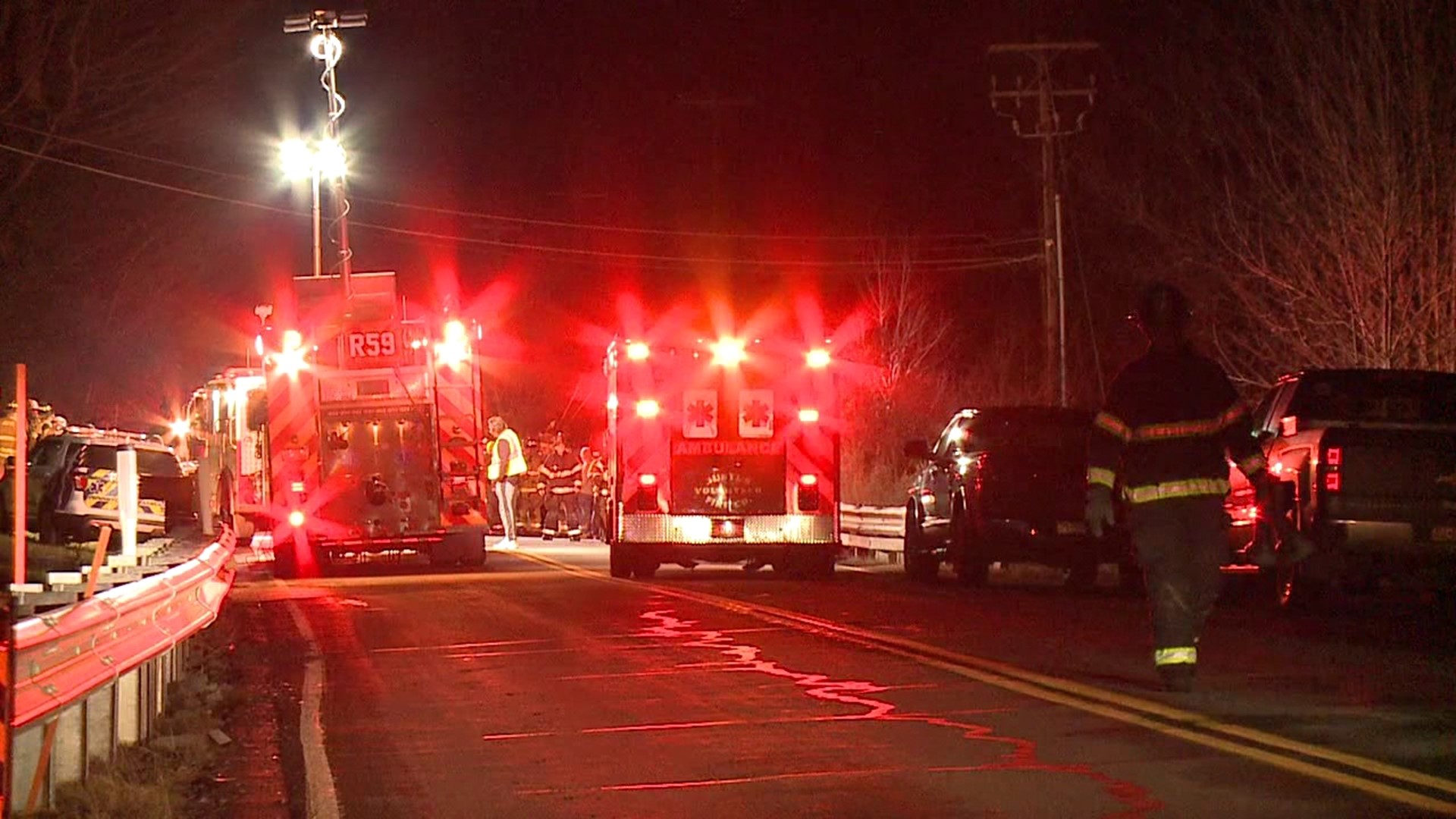 The crash happened around 8 p.m. along Heart Lake Road in Scott Township Saturday night.