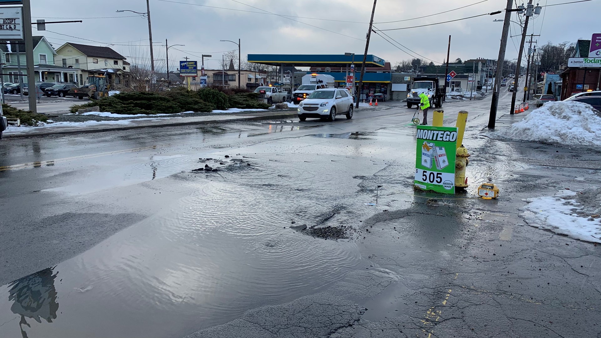 The break happened Tuesday morning along North Main Avenue.