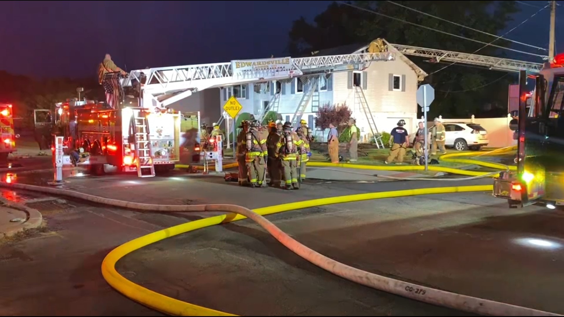 Flames broke out around 8 p.m. Saturday night along Birch Drive in Swoyersville.
