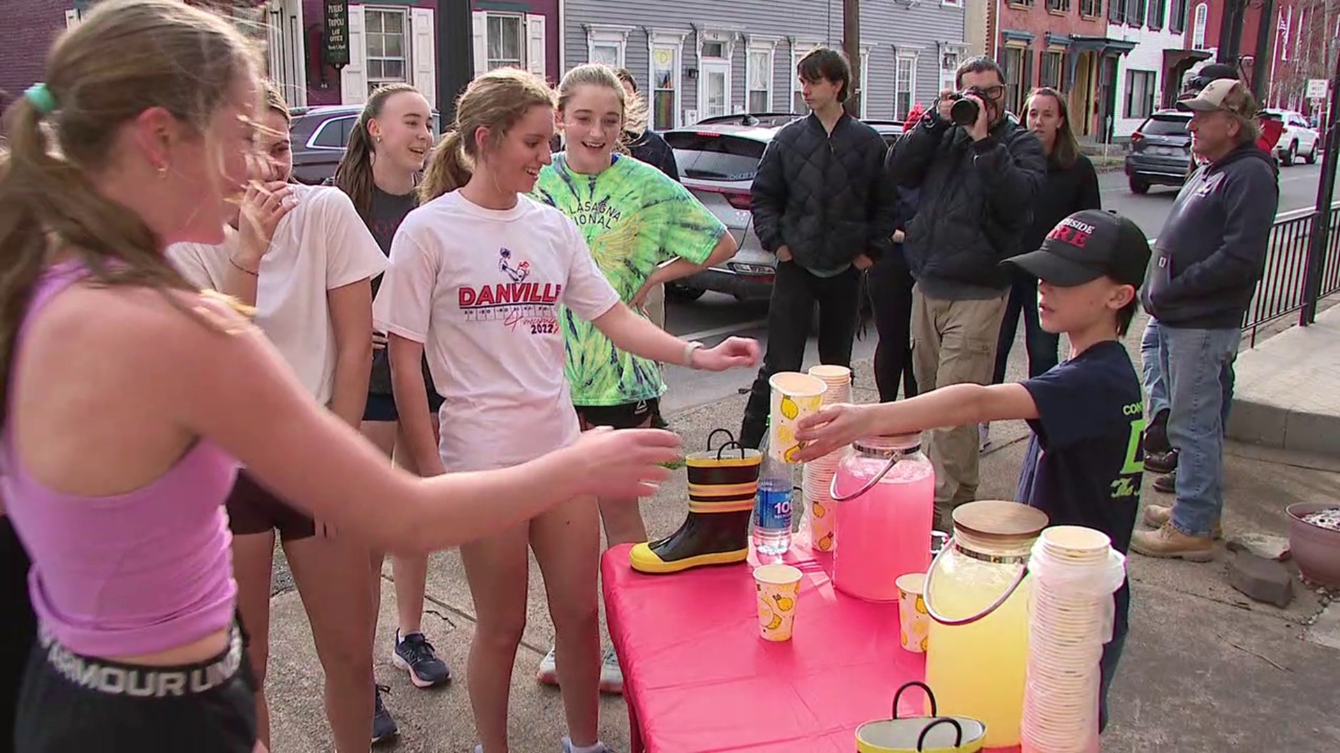 A lemonade stand in Danville is benefiting a family after a fatal fire in Point Township on Monday.