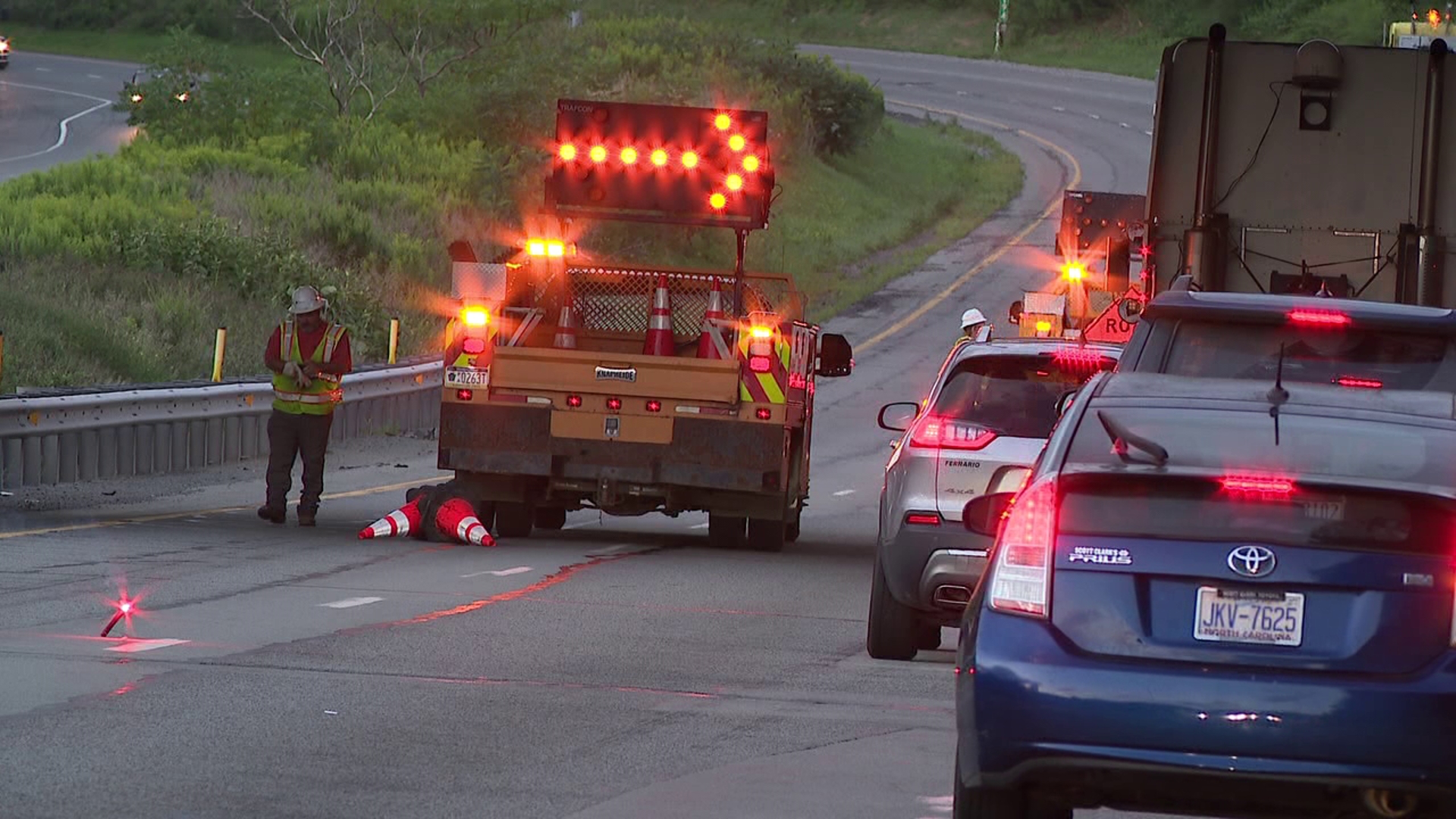 The crash happened around 6:20 p.m. Monday along I-81 North in Scott Township.