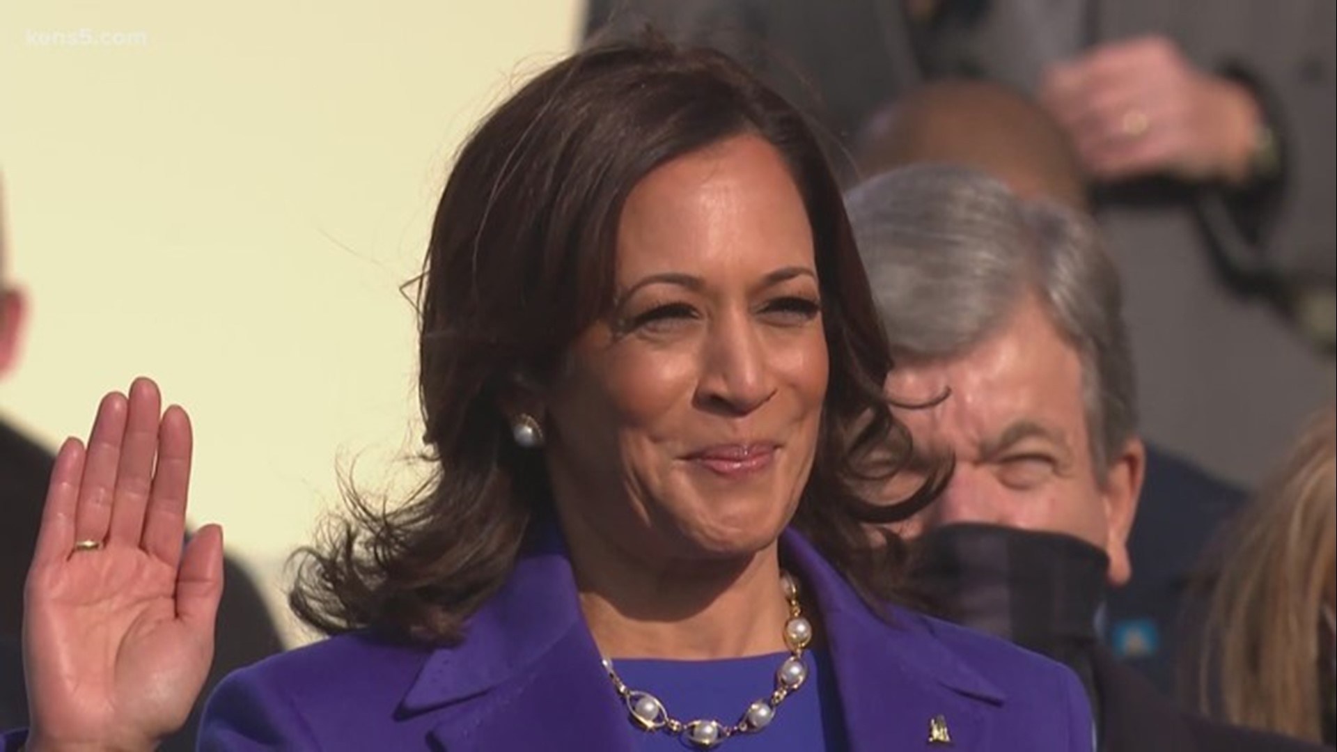 Kamala Harris became the first woman of color to take the oath for the office of the Vice President.