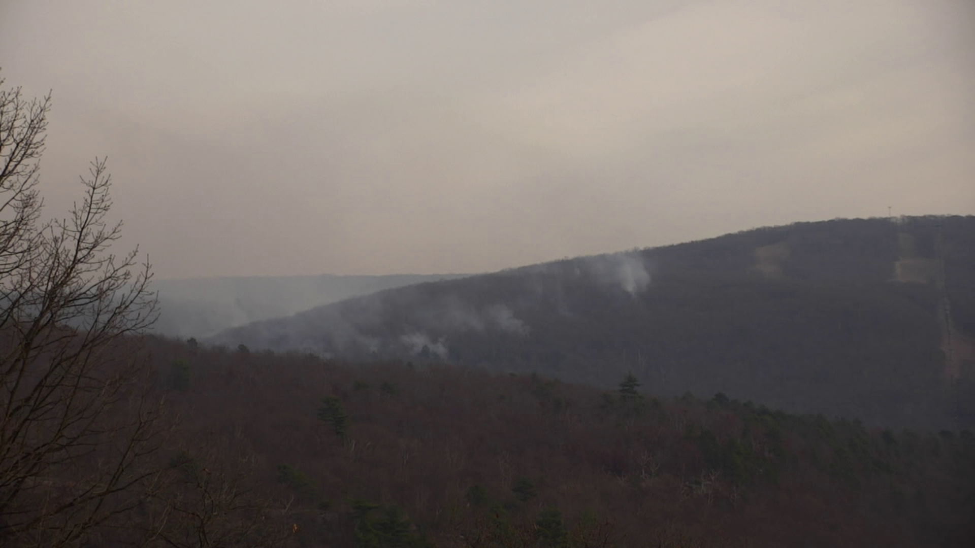 The battle against a brush fire on Montage Mountain is now in its second day, and a neighboring ski resort is on standby in case the flames spread.