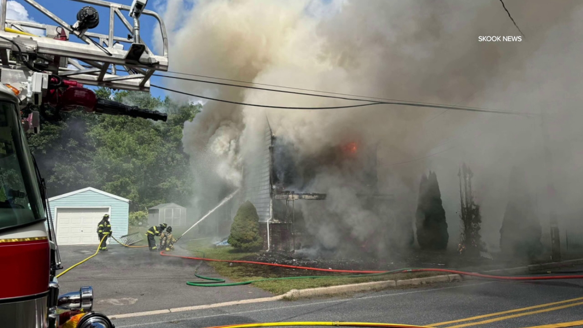 A fire destroyed a home in Cass Township around 11 a.m. Thursday.