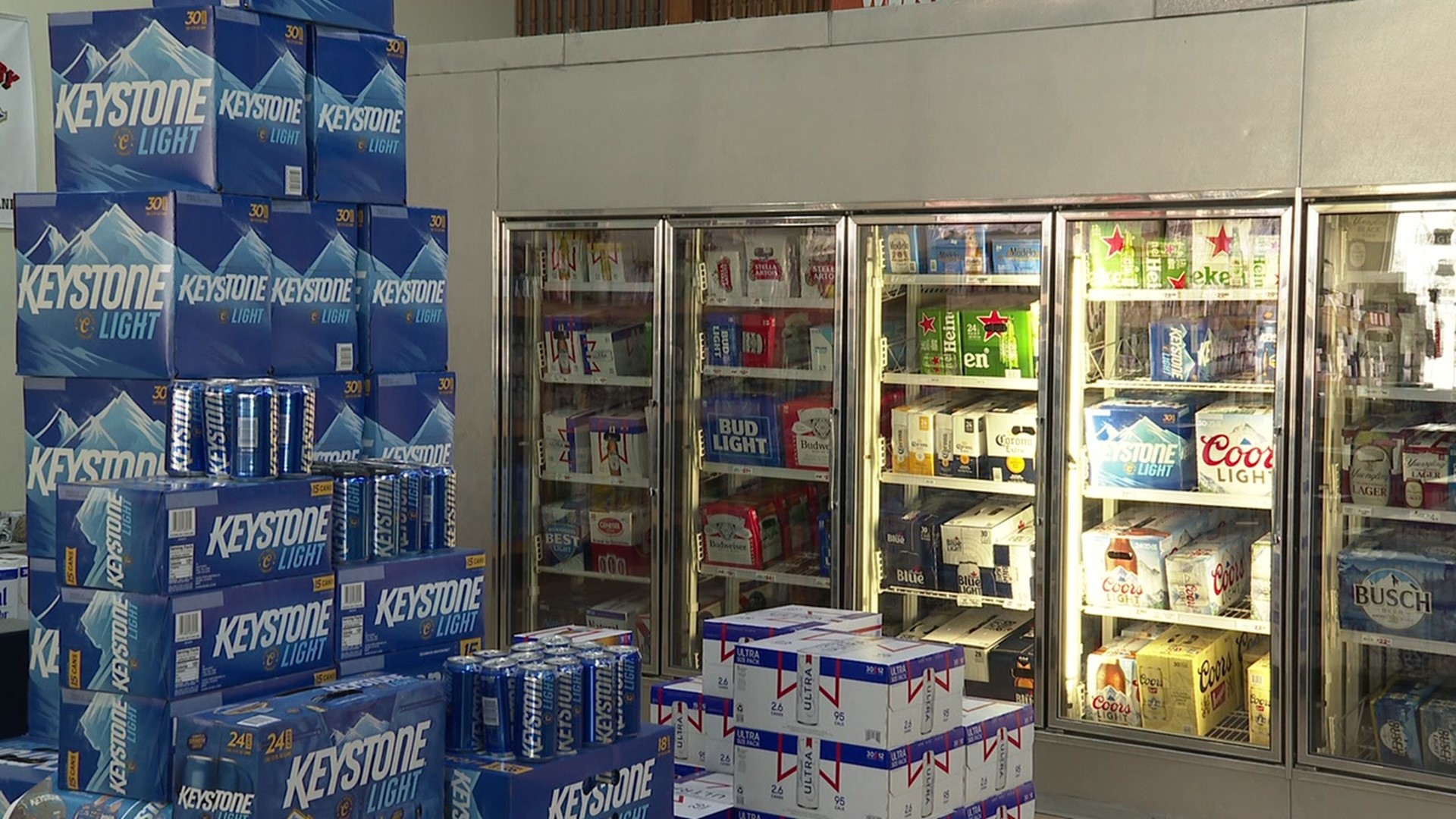 The parking lot at Gerrity's supermarket in Wyoming was packed with people getting ready for the big game.