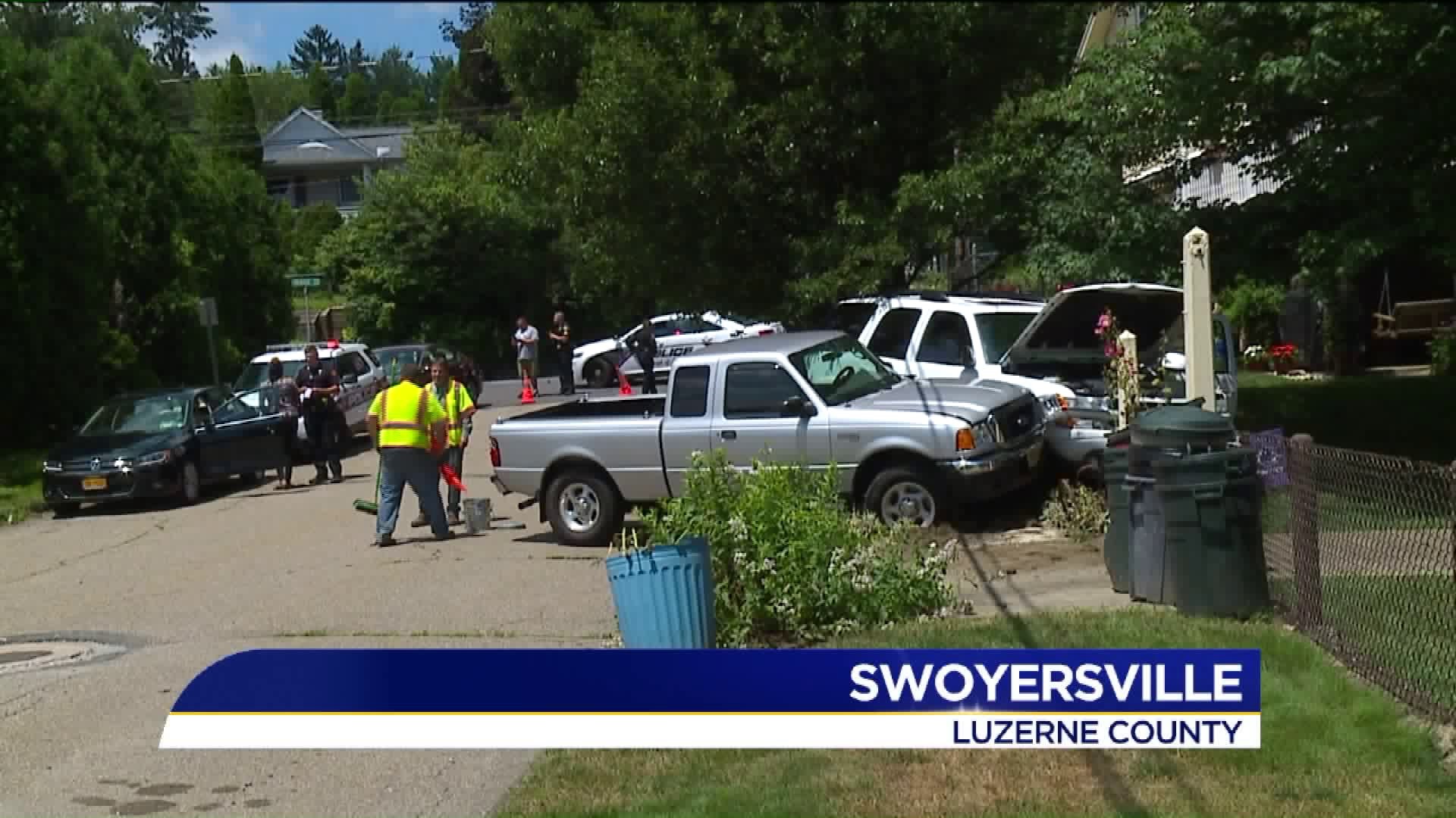 Three-Car Crash in Luzerne County Sends Two Vehicles Through a Fence